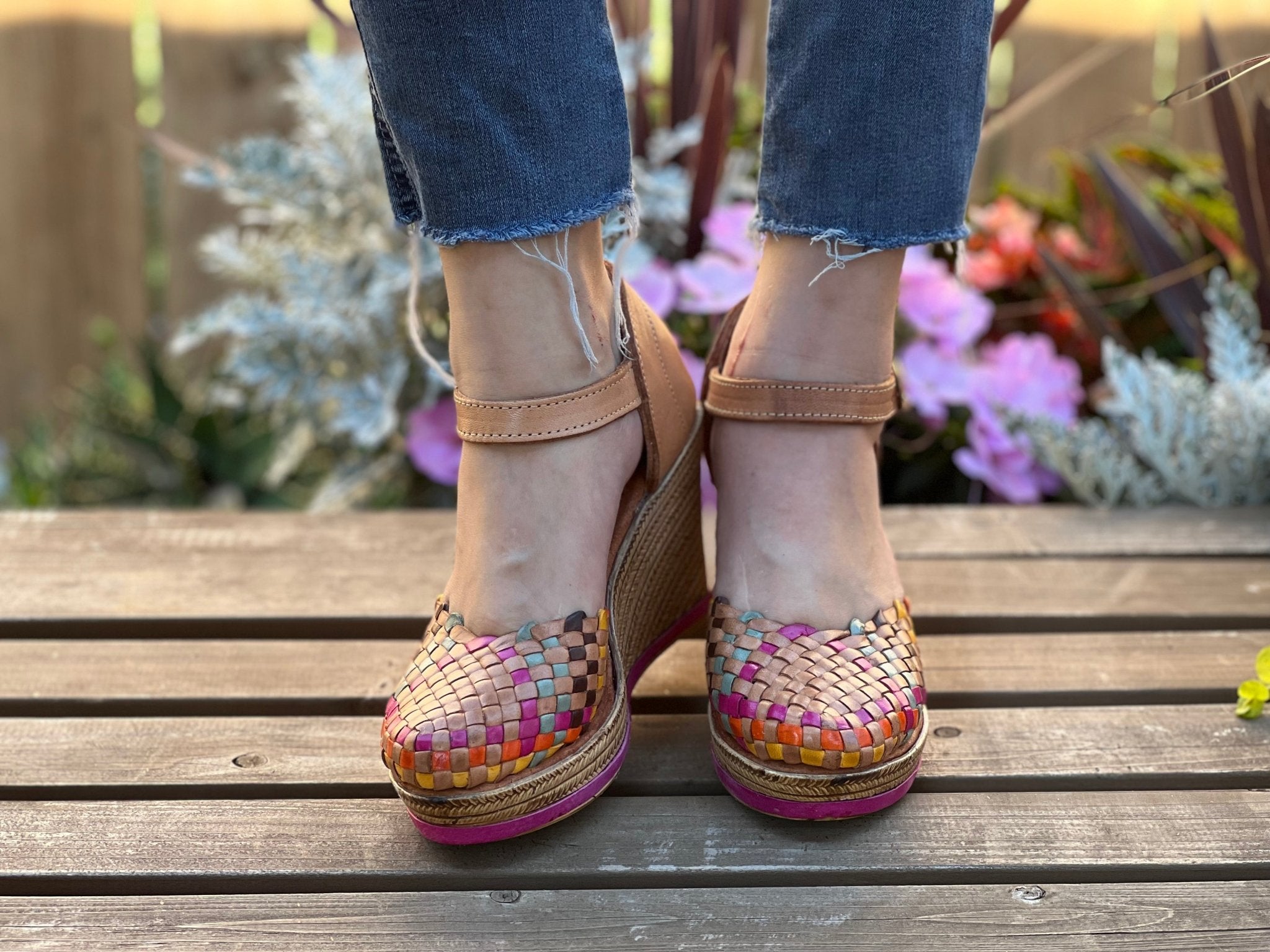 Mexican Artisanal Leather Wedge Heels. Martha Heels - Solei Store