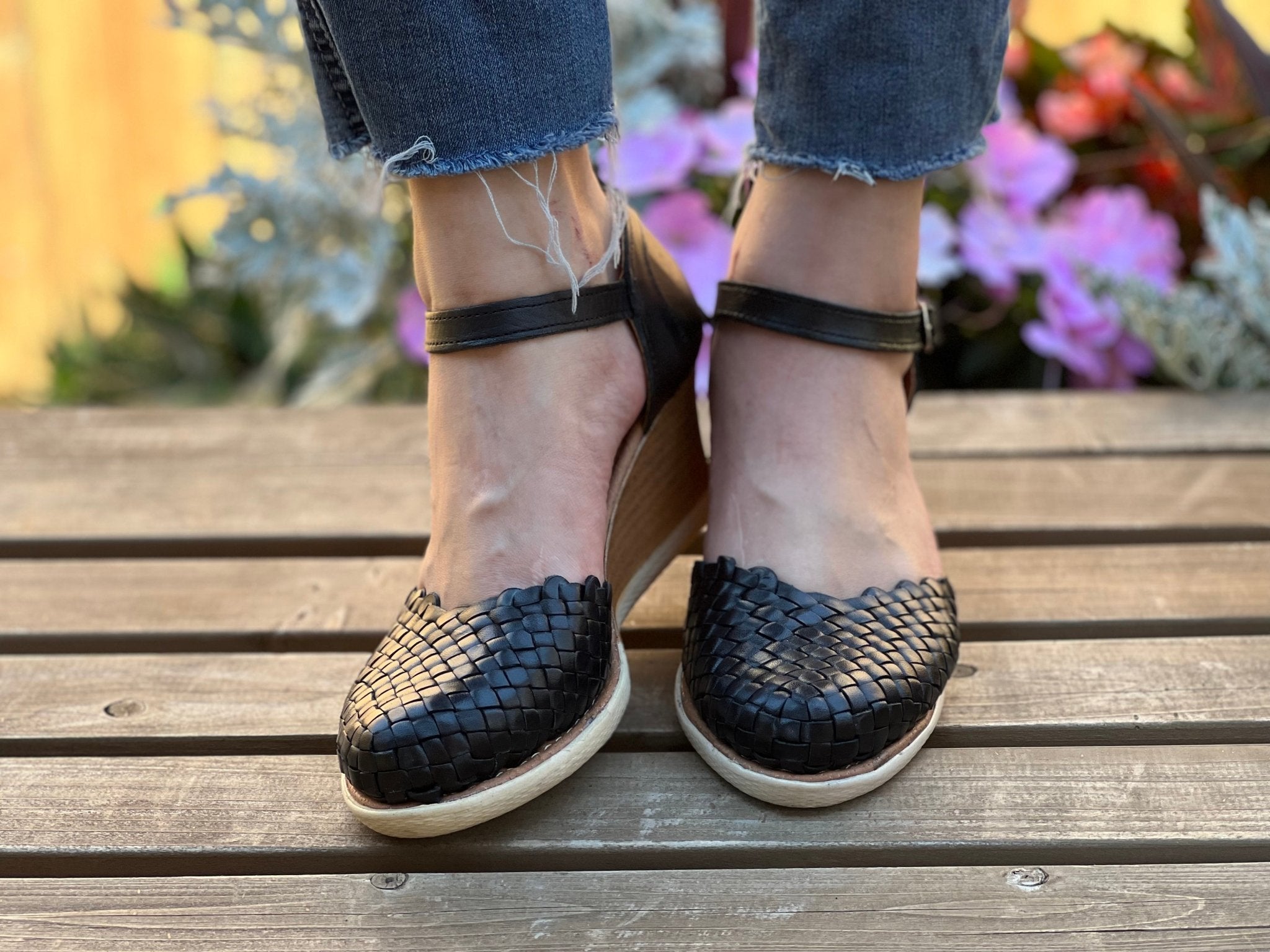 Mexican Artisanal Leather Wedge Heels. Tete Heels. - Solei Store