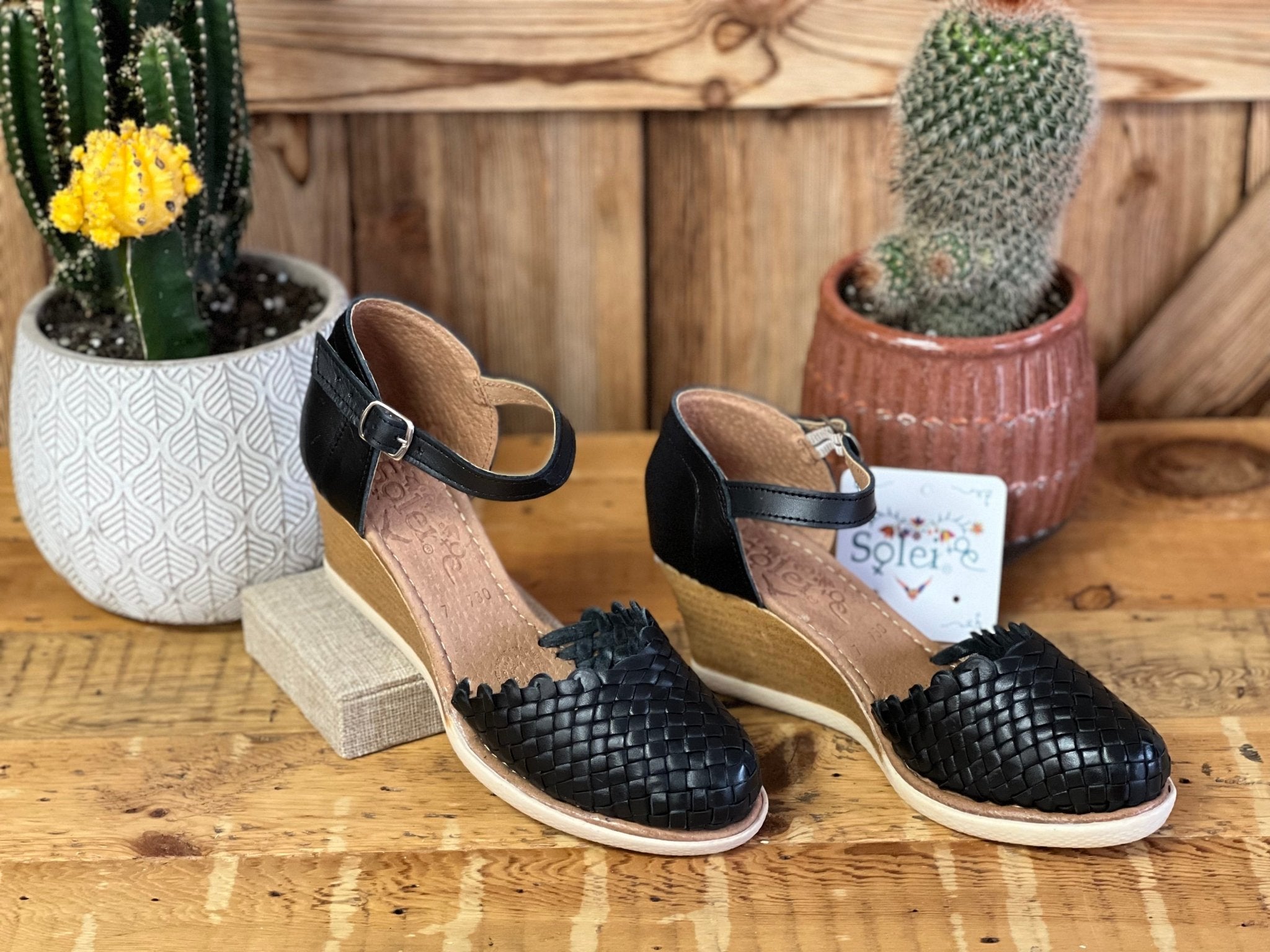 Mexican Artisanal Leather Wedge Heels. Tete Heels. - Solei Store