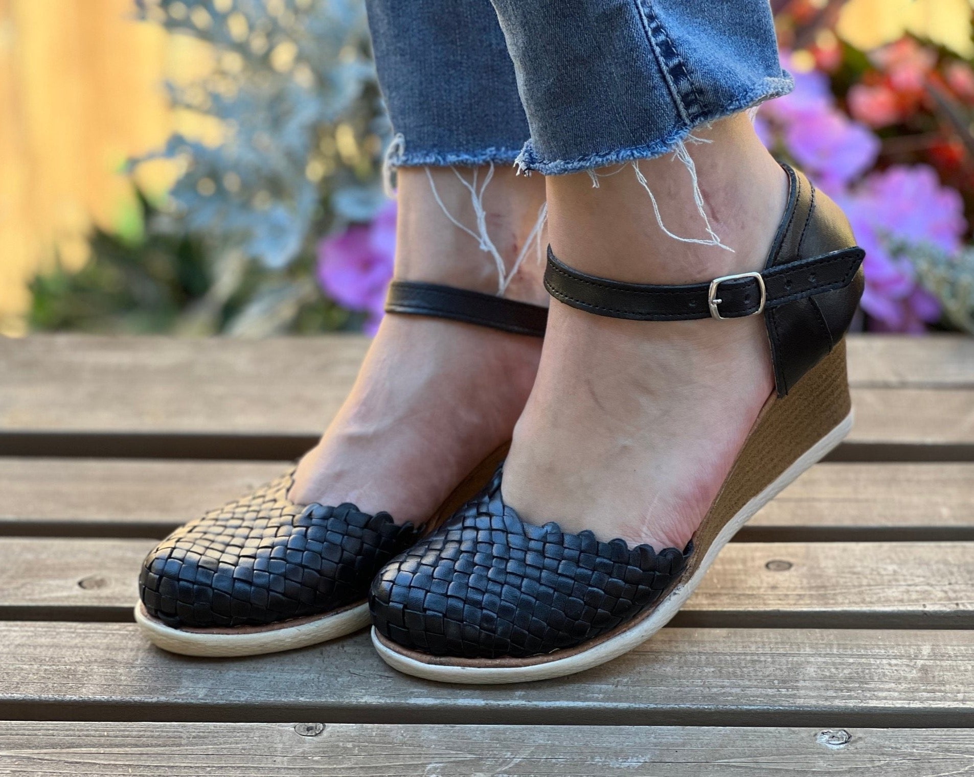Mexican Artisanal Leather Wedge Heels. Tete Heels. - Solei Store