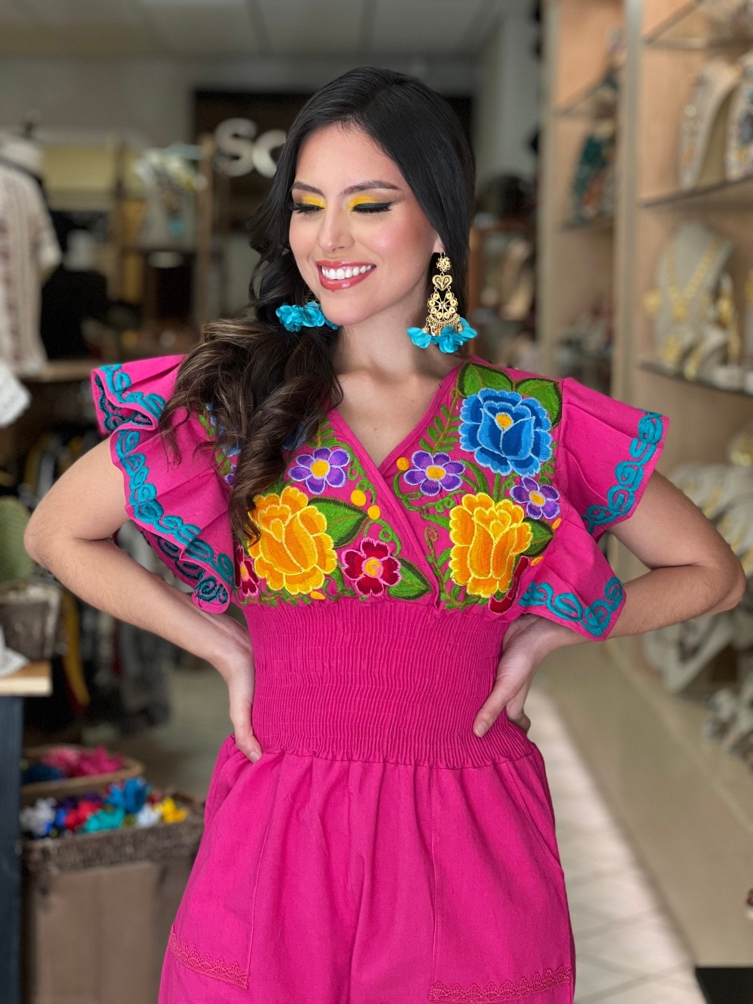 Mexican Butterfly Sleeve Jumpsuit. Jumpsuit Mariposa. - Solei Store