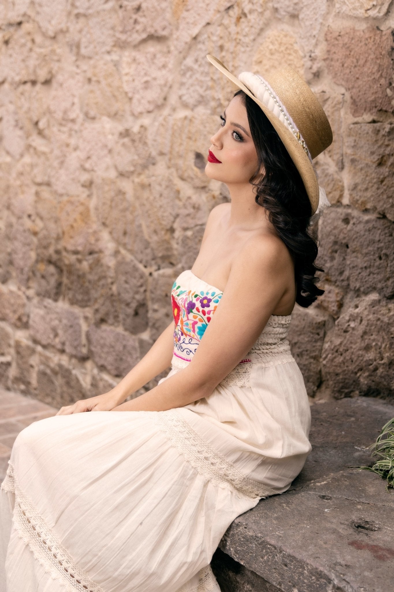 Mexican Elegant Palm Hat. Sombrero Blanca. - Solei Store