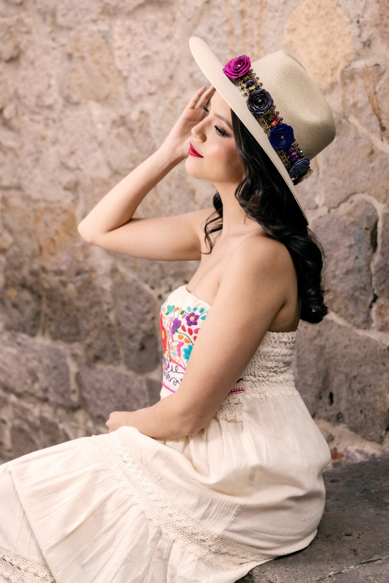 Mexican Elegant Palm Hat. Sombrero Judith Multicolor - Solei Store
