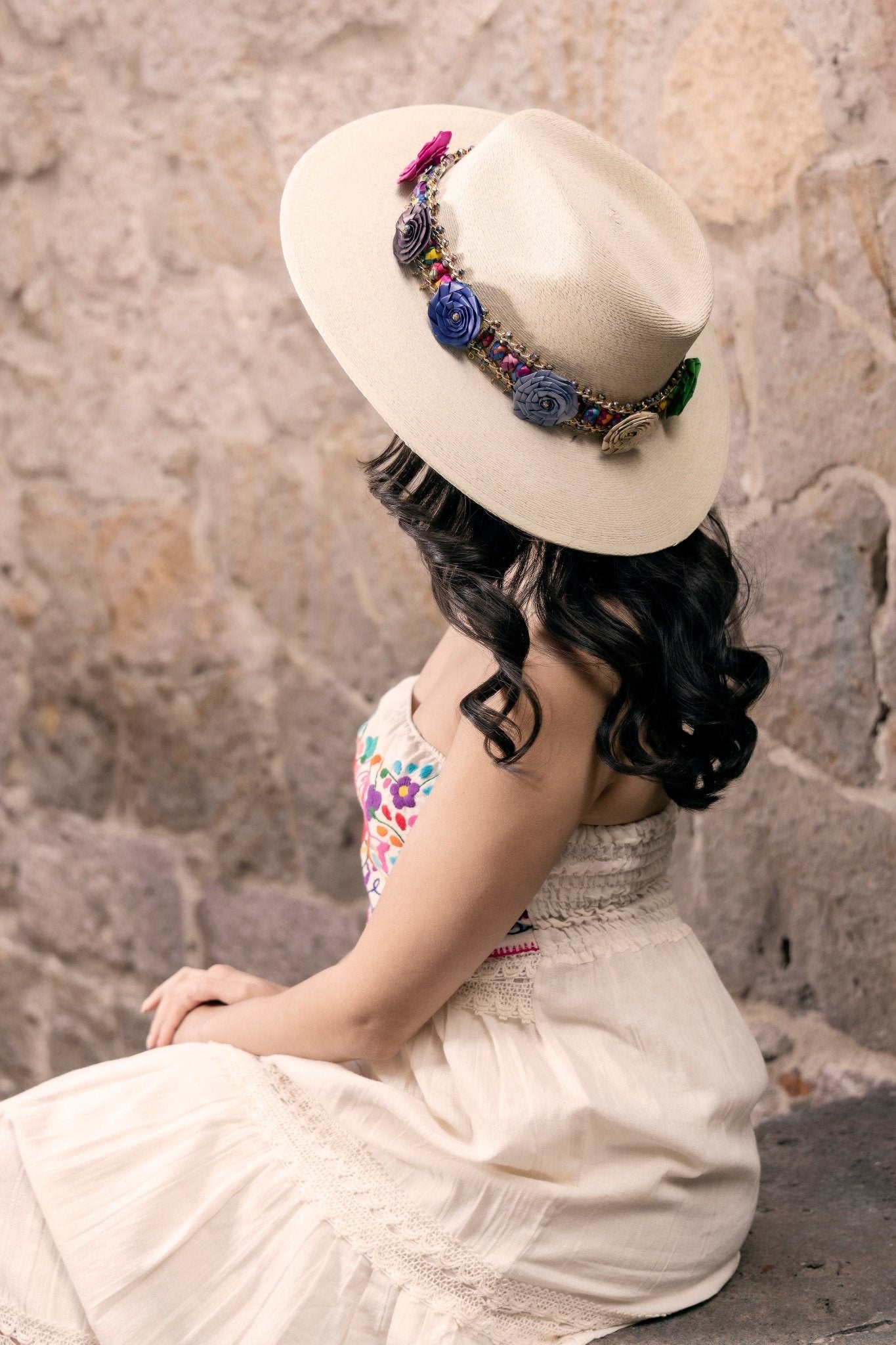 Mexican Elegant Palm Hat. Sombrero Judith Multicolor - Solei Store