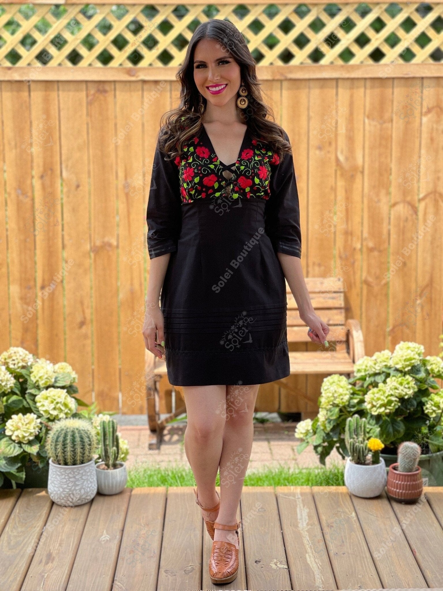 Mexican Embroidered Dress. Hand Embroidered Dress. Ashlyn dress. - Solei Store