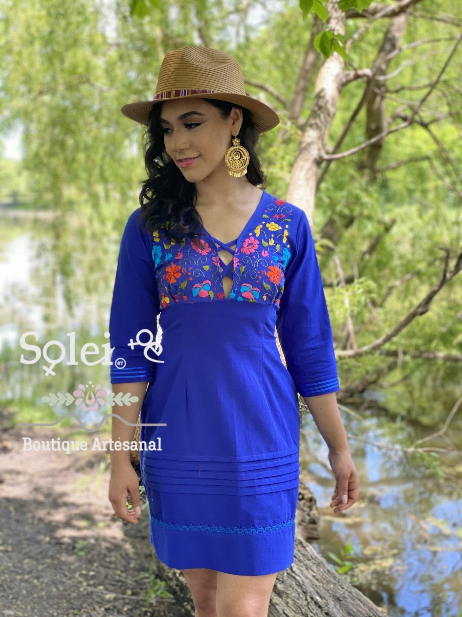 Mexican Embroidered Dress. Hand Embroidered Dress. Mexican Party Dress. - Solei Store