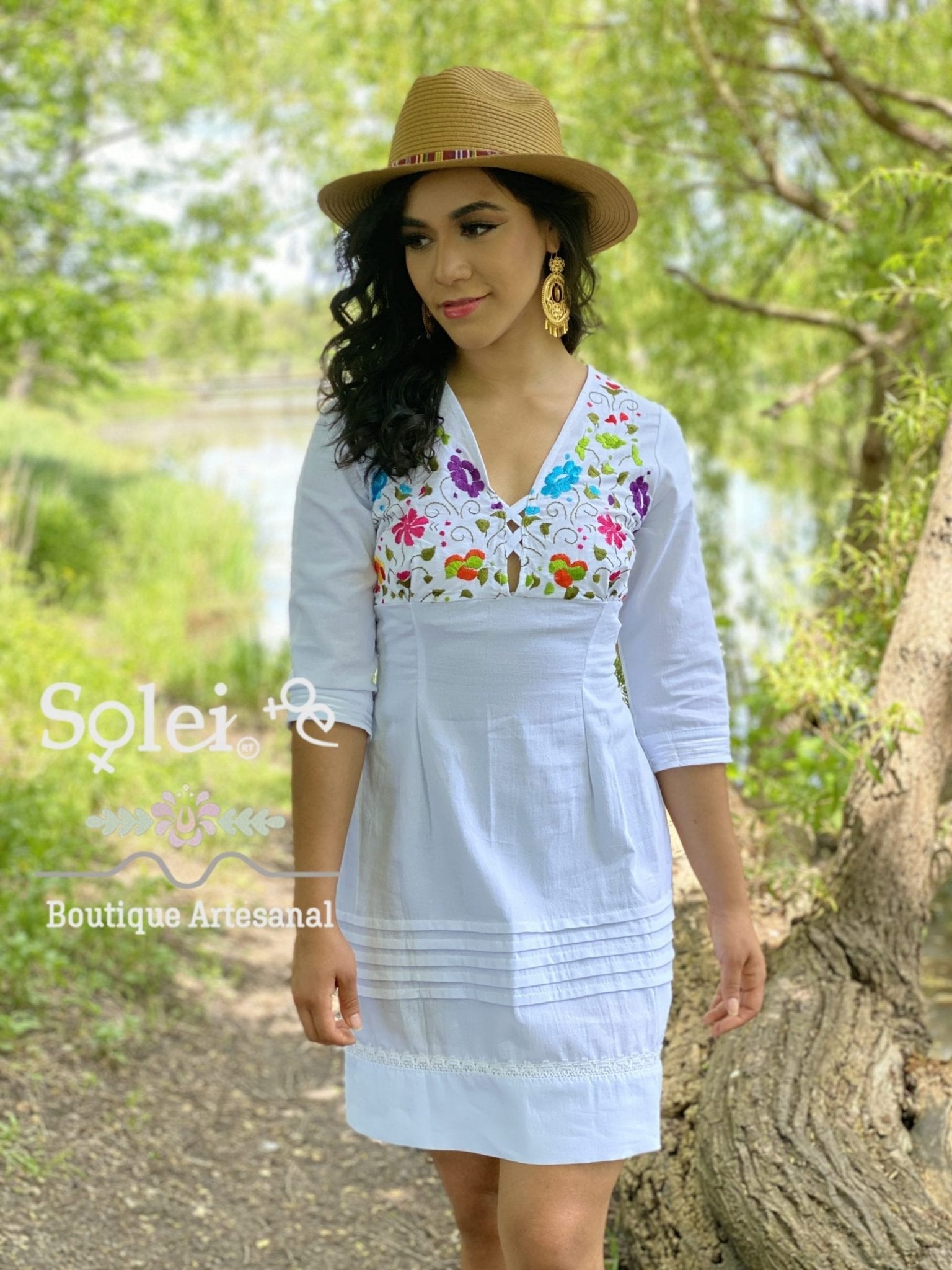 Mexican Embroidered Dress. Hand Embroidered Dress. Mexican Party Dress. - Solei Store