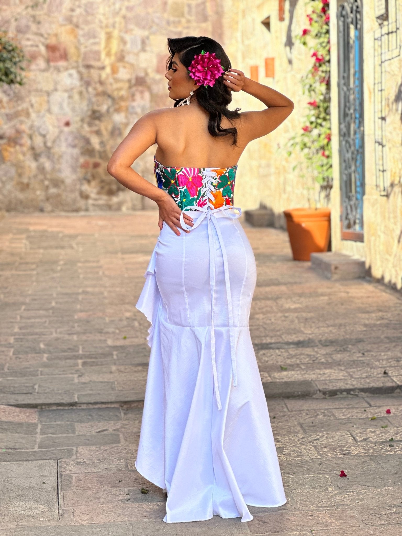 Mexican Embroidered Formal Dress. Karime Dress. - Solei Store