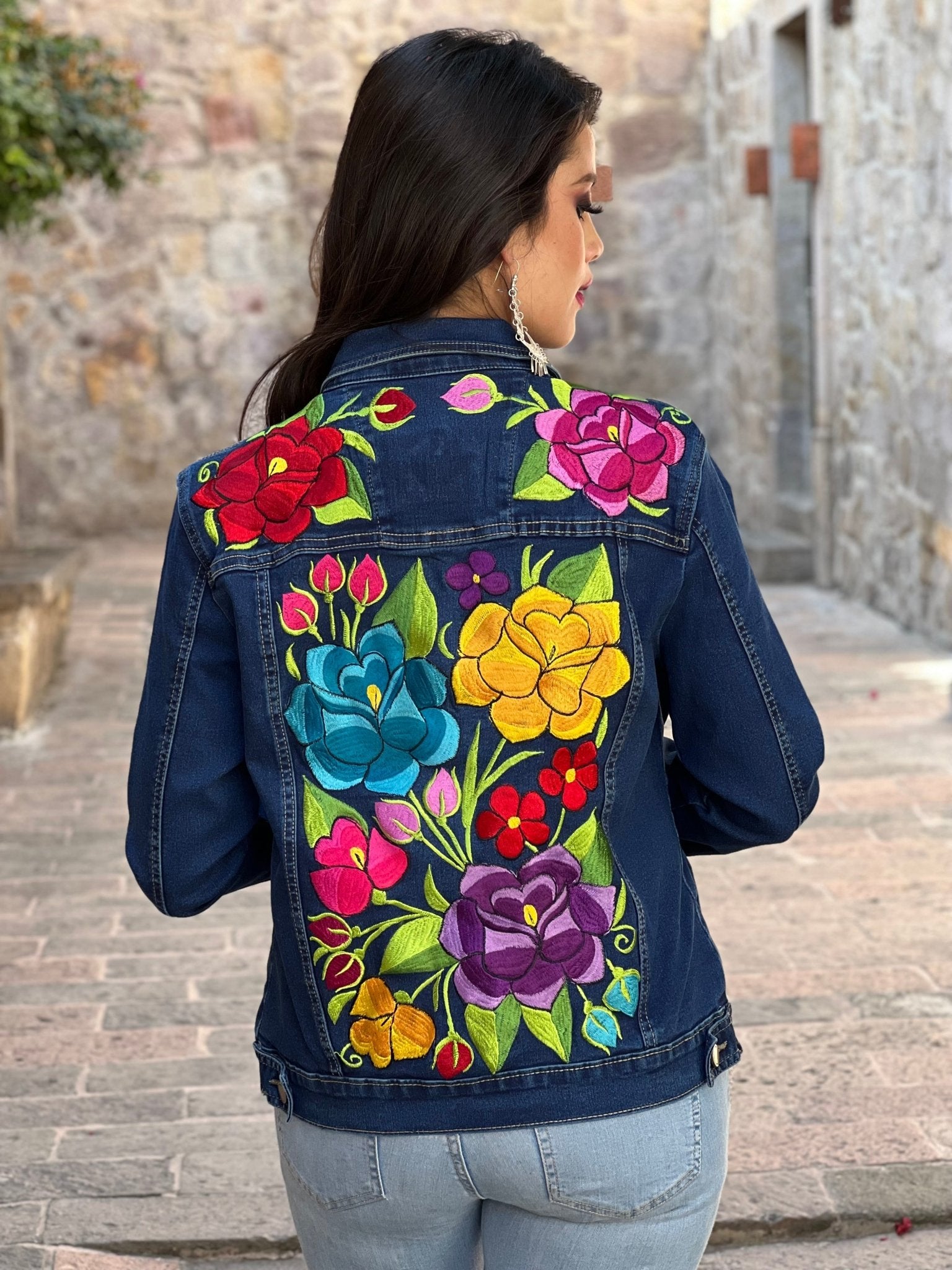 Mexican Embroidered Jeans Jacket. Zinacatan Jeans Jacket - Solei Store