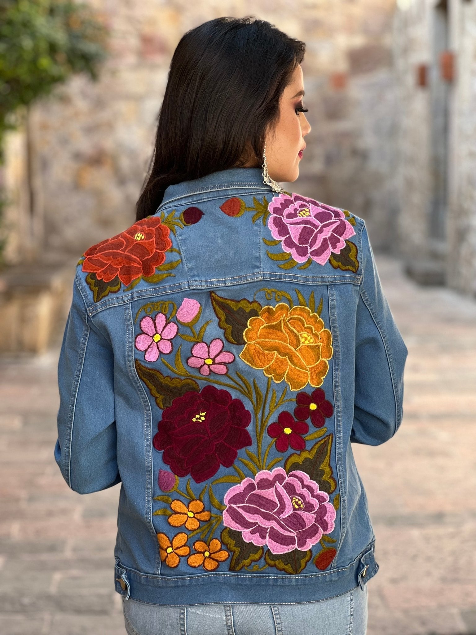 Mexican Embroidered Jeans Jacket. Zinacatan Jeans Jacket - Solei Store
