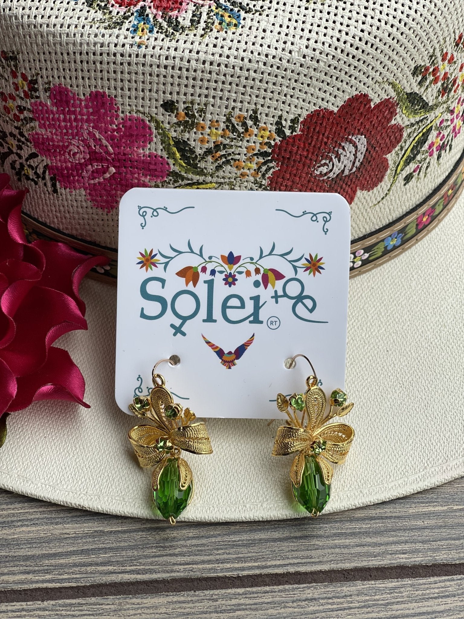 Mexican Filigree Earrings with Crystals - Solei Store