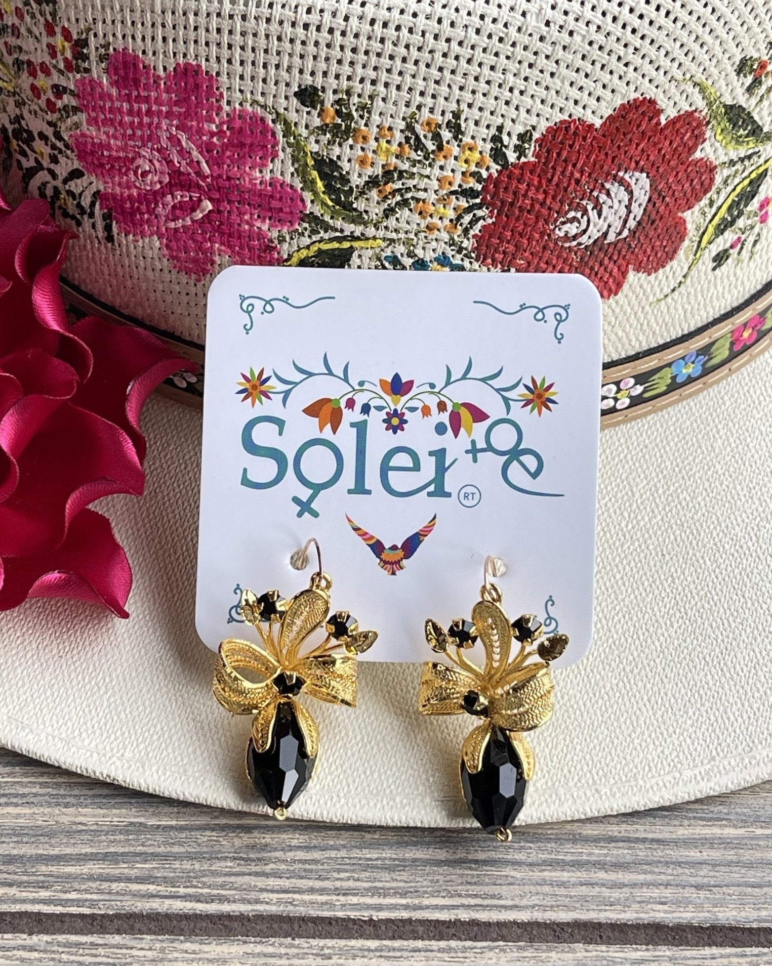 Mexican Filigree Earrings with Crystals - Solei Store