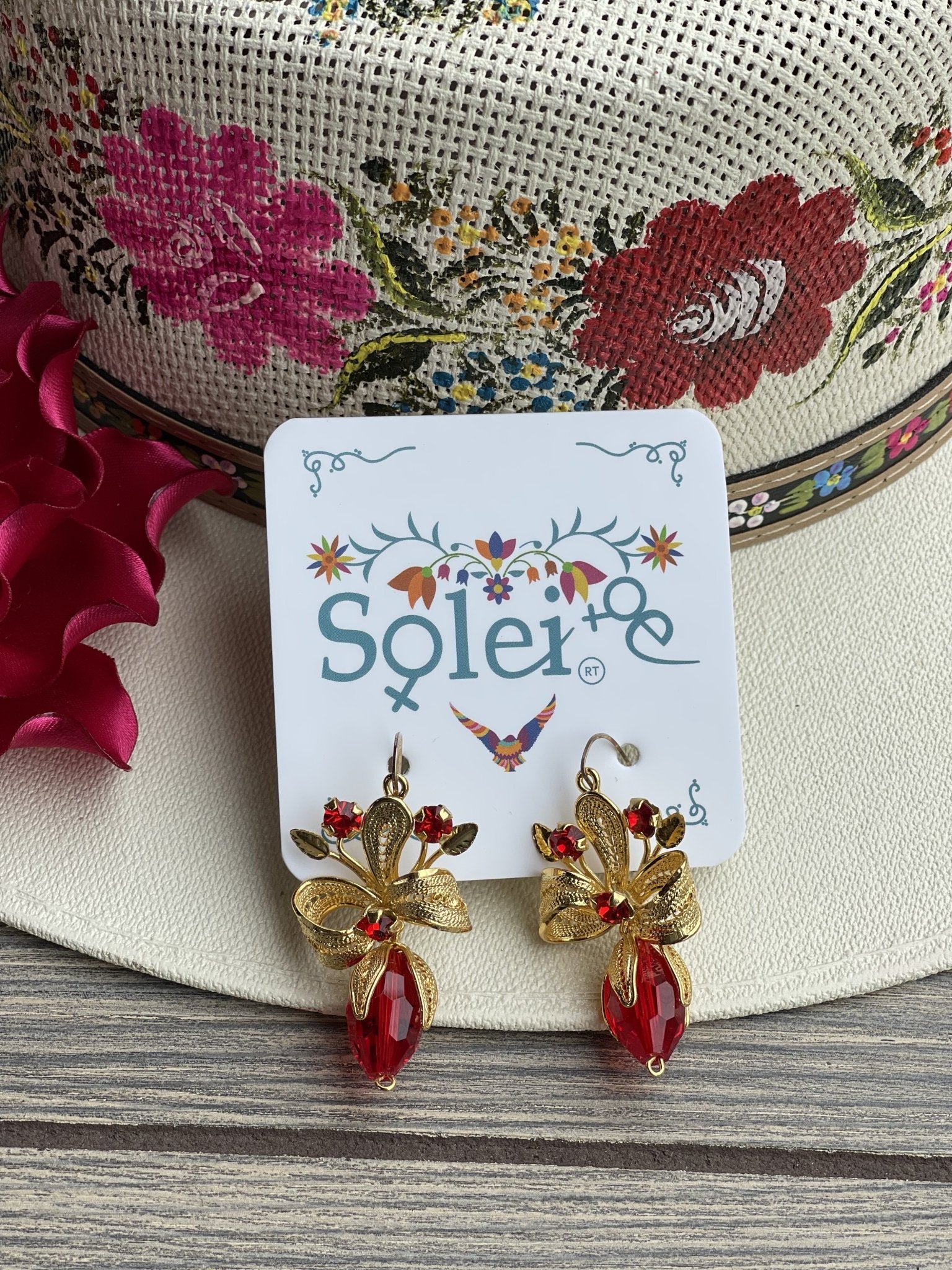 Mexican Filigree Earrings with Crystals - Solei Store