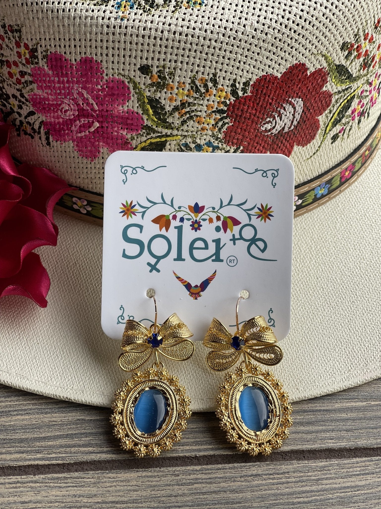 Mexican Filigree Earrings with Stones - Solei Store