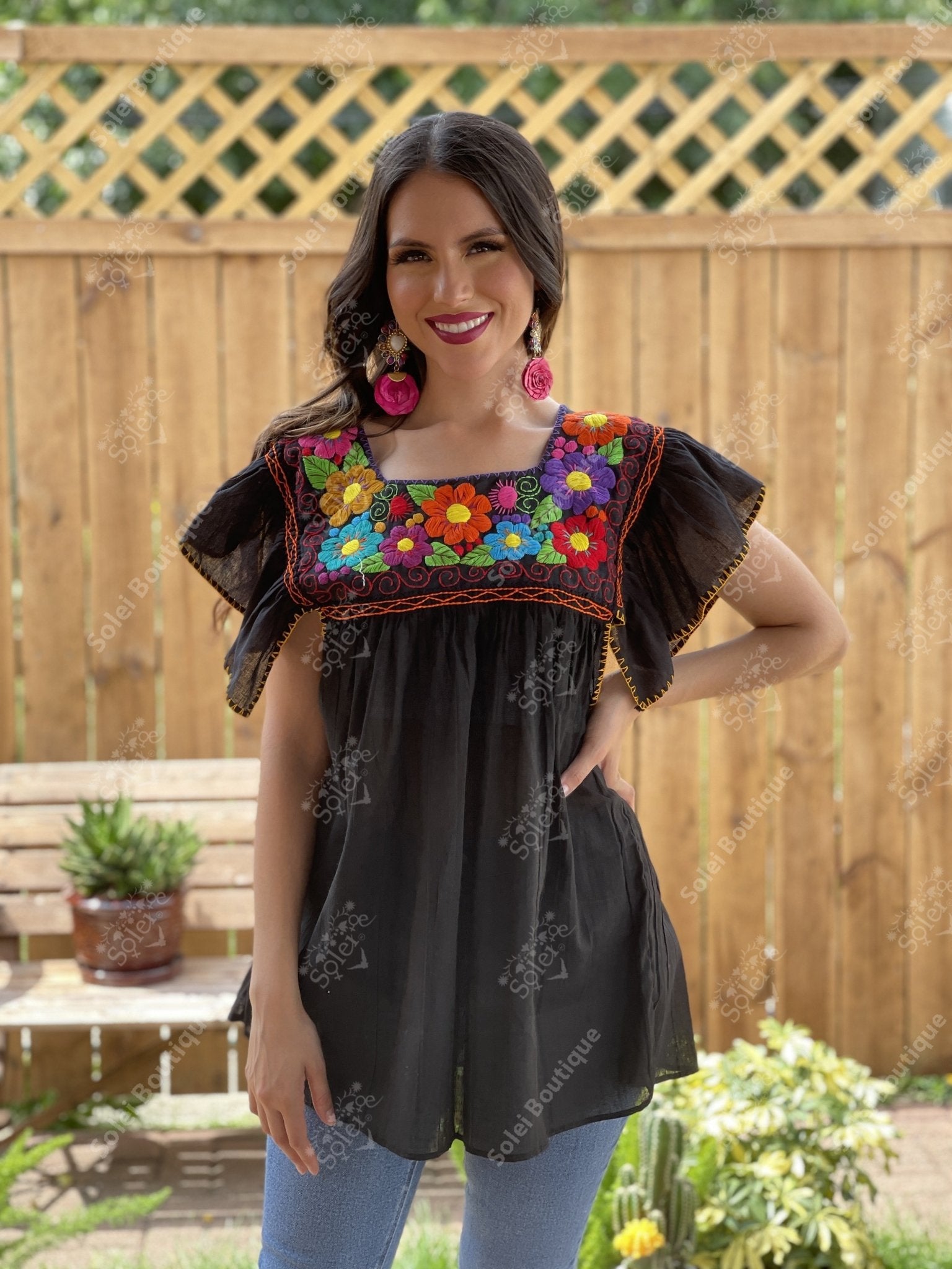 Mexican Flutter Sleeve Top Larissa - Solei Store