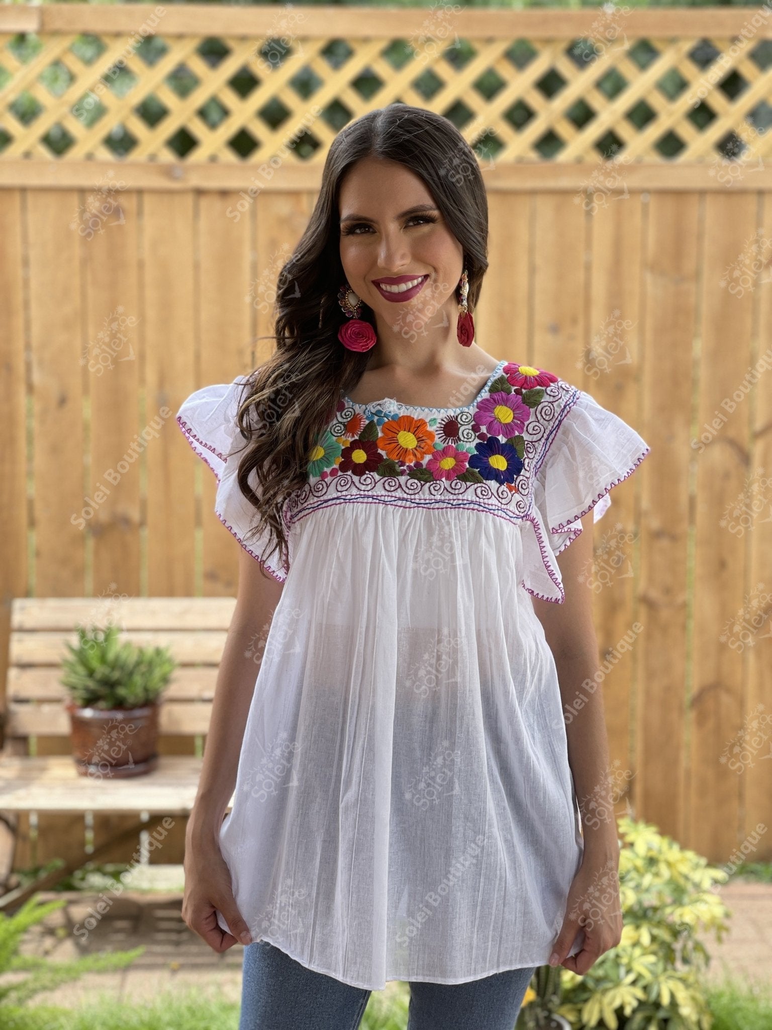 Mexican Flutter Sleeve Top Larissa - Solei Store