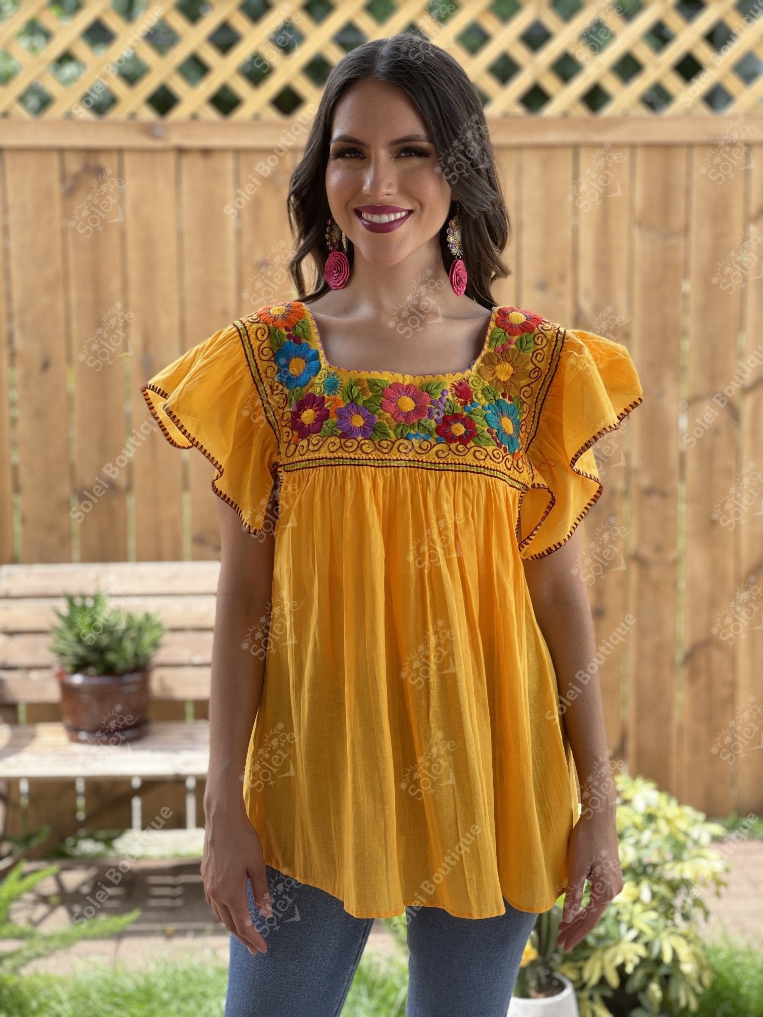 Mexican Flutter Sleeve Top Larissa - Solei Store