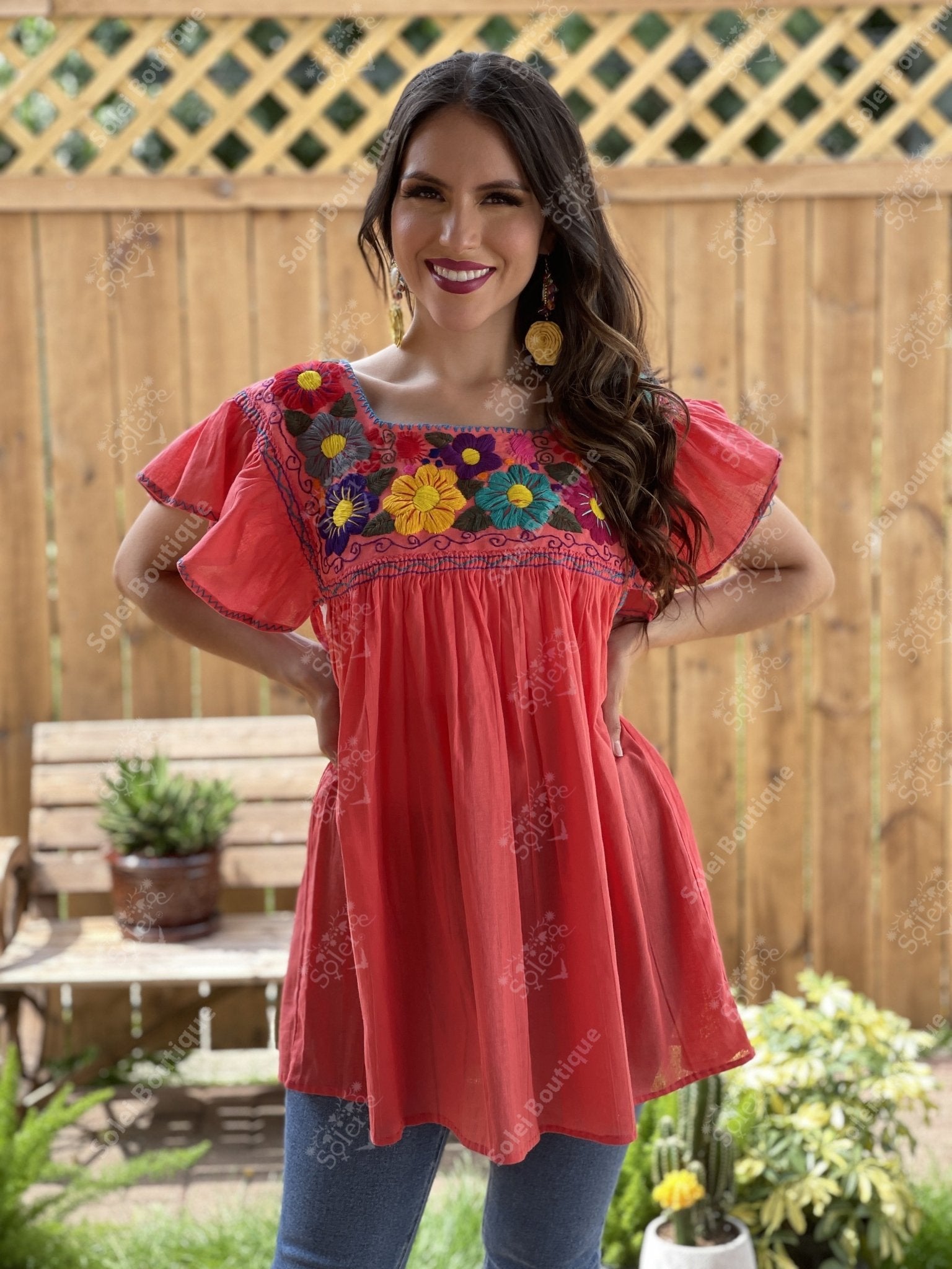 Mexican Flutter Sleeve Top Larissa - Solei Store