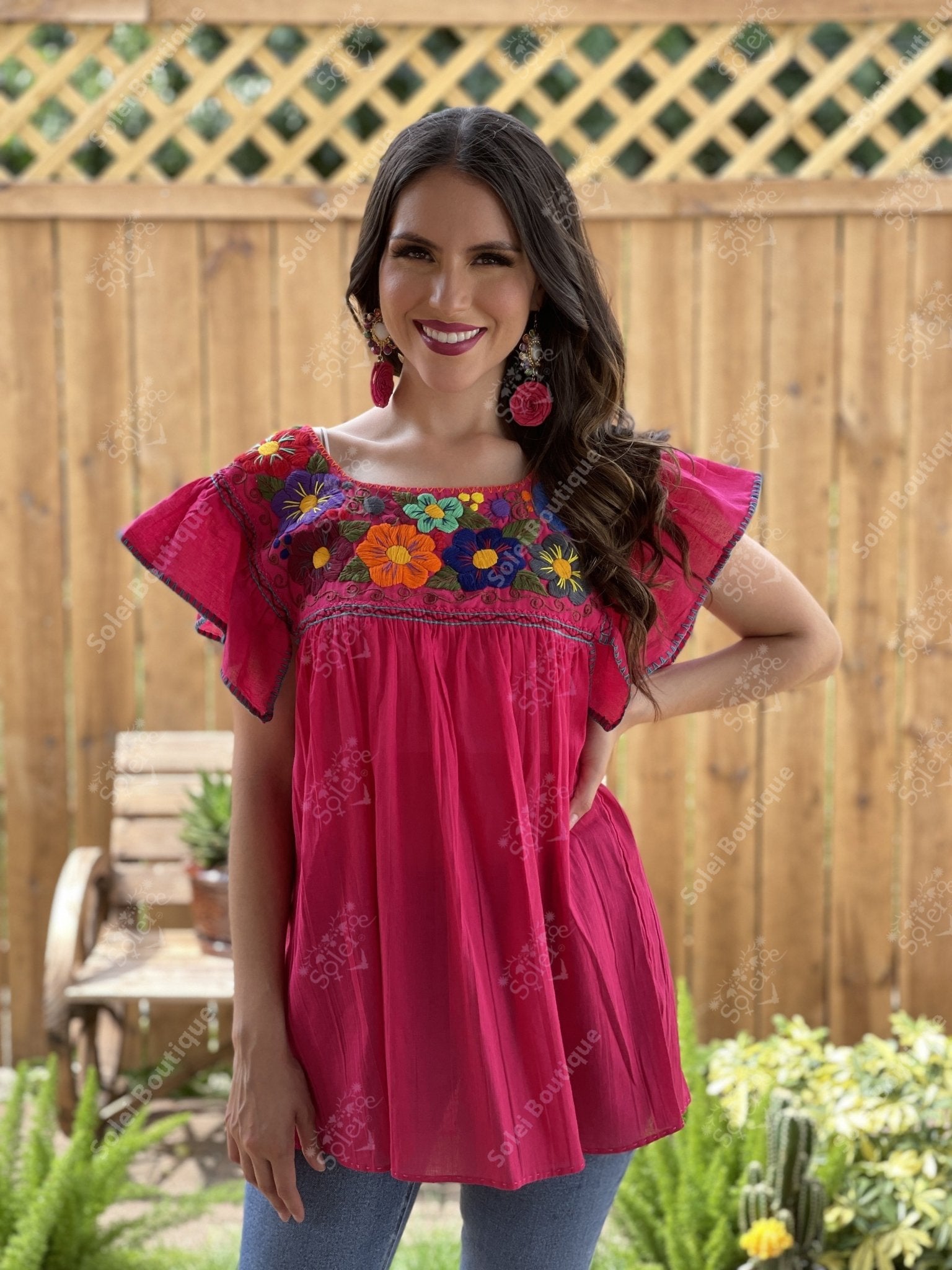 Mexican Flutter Sleeve Top Larissa - Solei Store