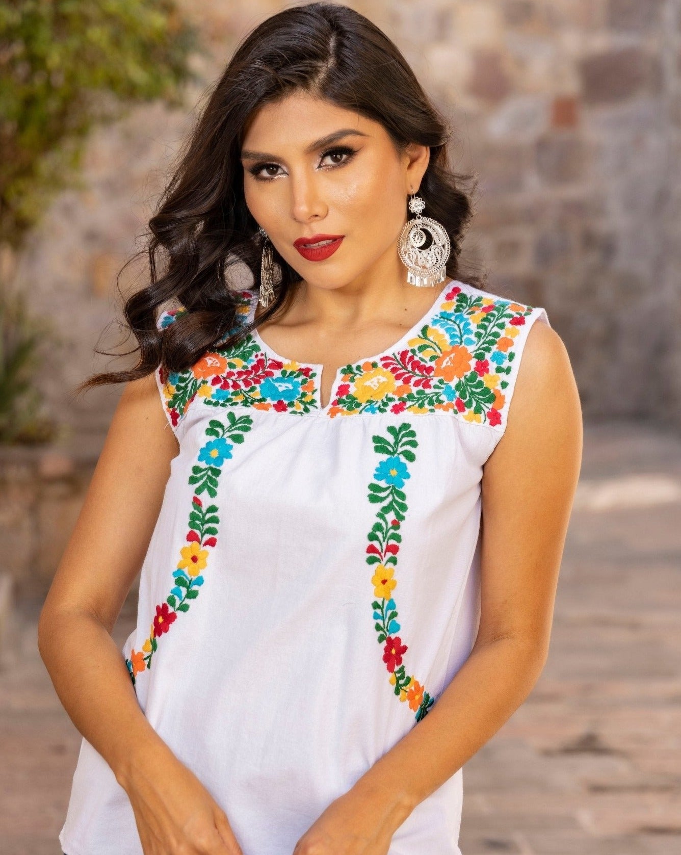 Mexican Hand Embroidered Floral Top. Antonina Blouse. - Solei Store