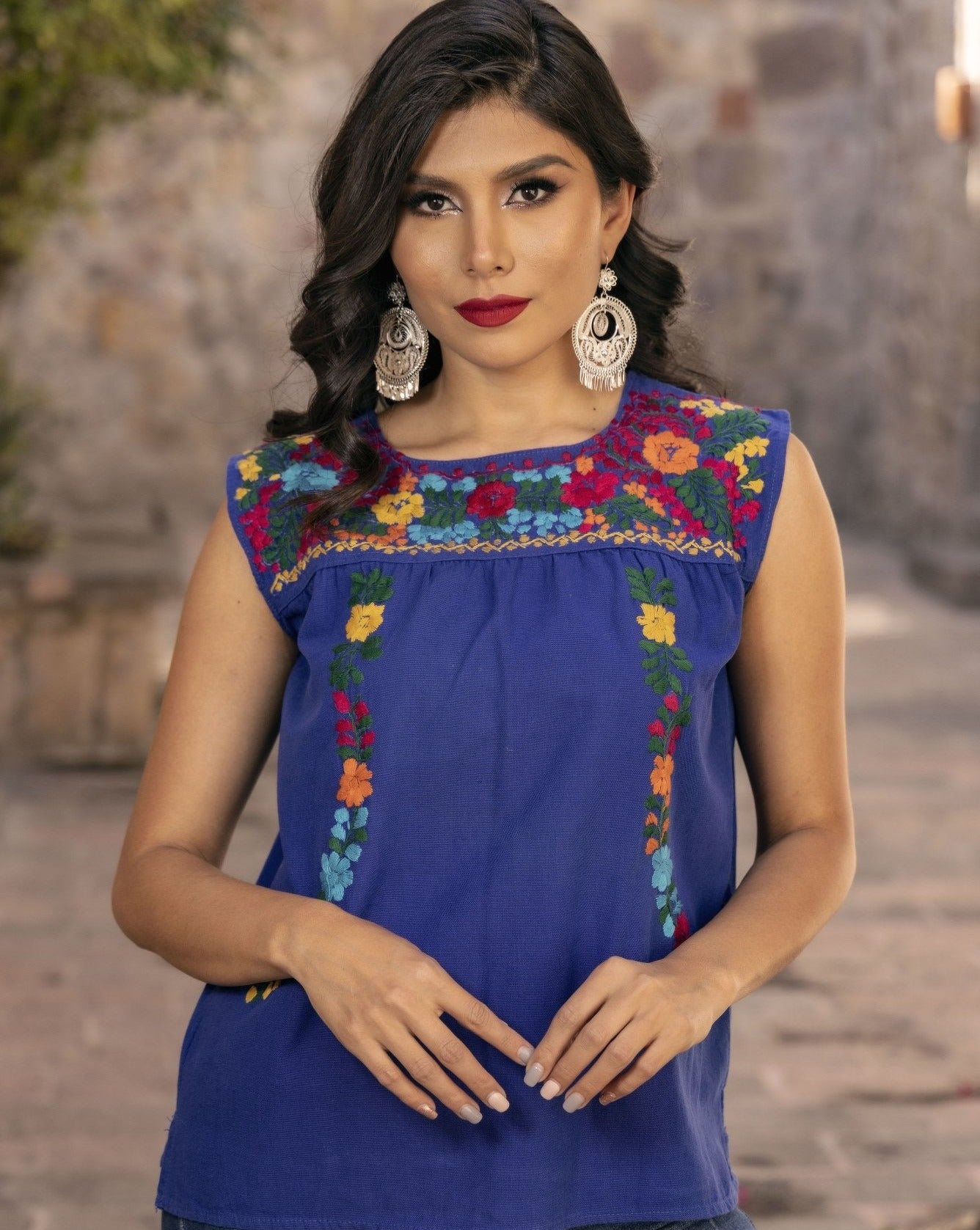 Mexican Hand Embroidered Floral Top. Antonina Blouse. - Solei Store