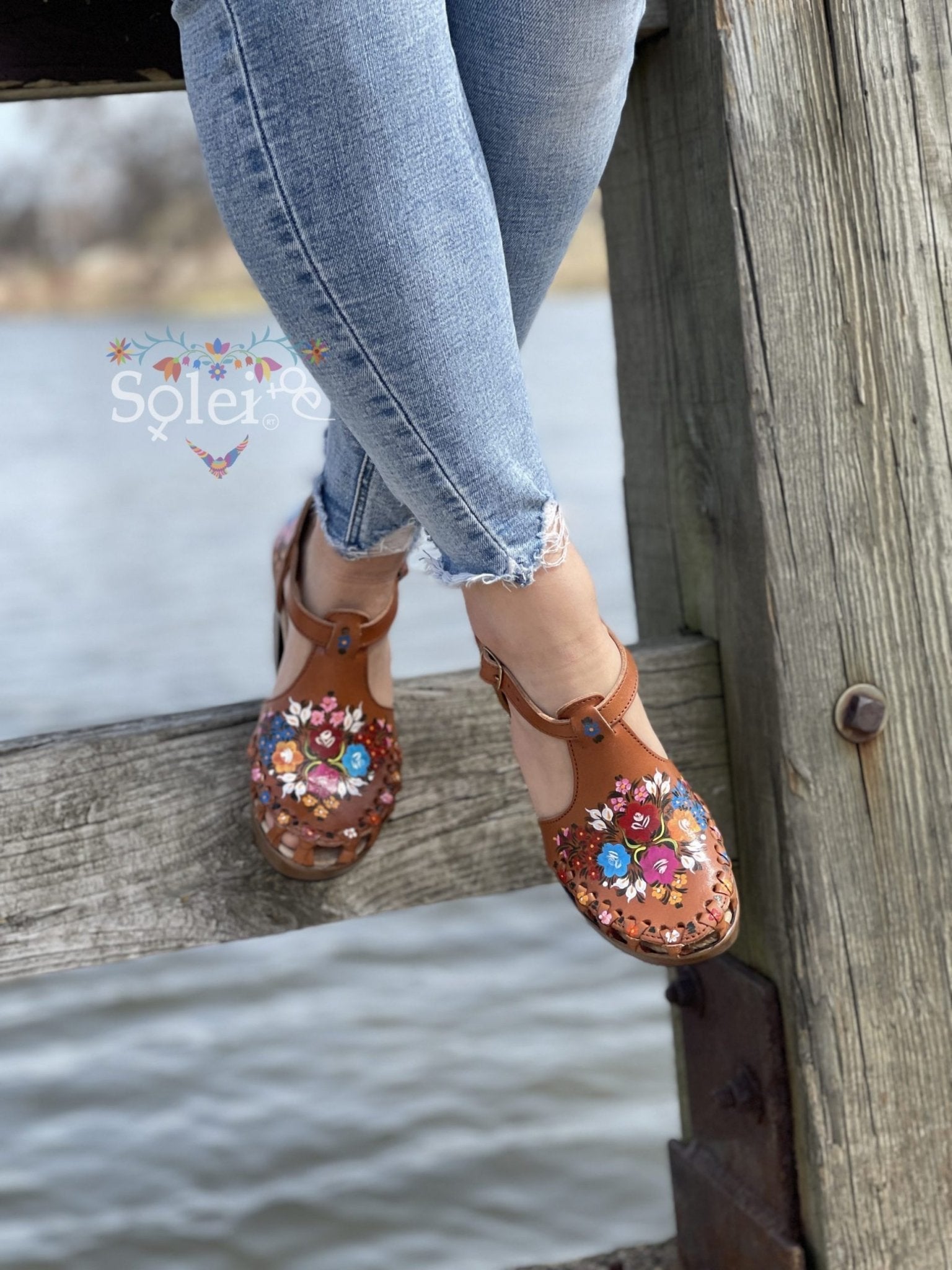 Mexican Hand Painted Block Heels - Solei Store