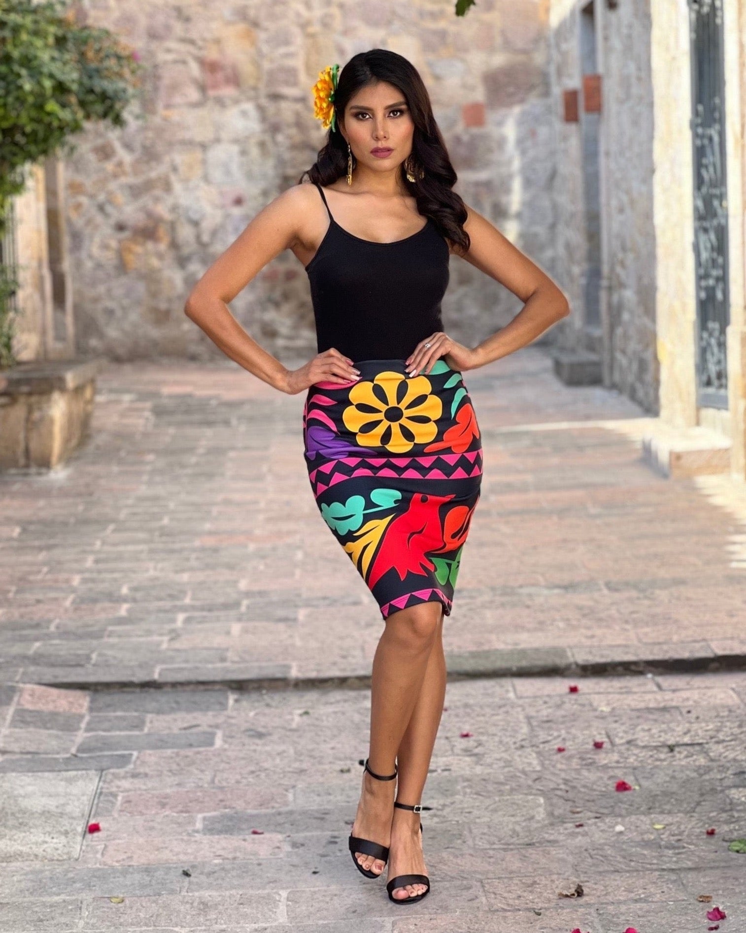 Mexican Midi Skirt. Sublimated Mexican Skirt. Jalapa Skirt - Solei Store