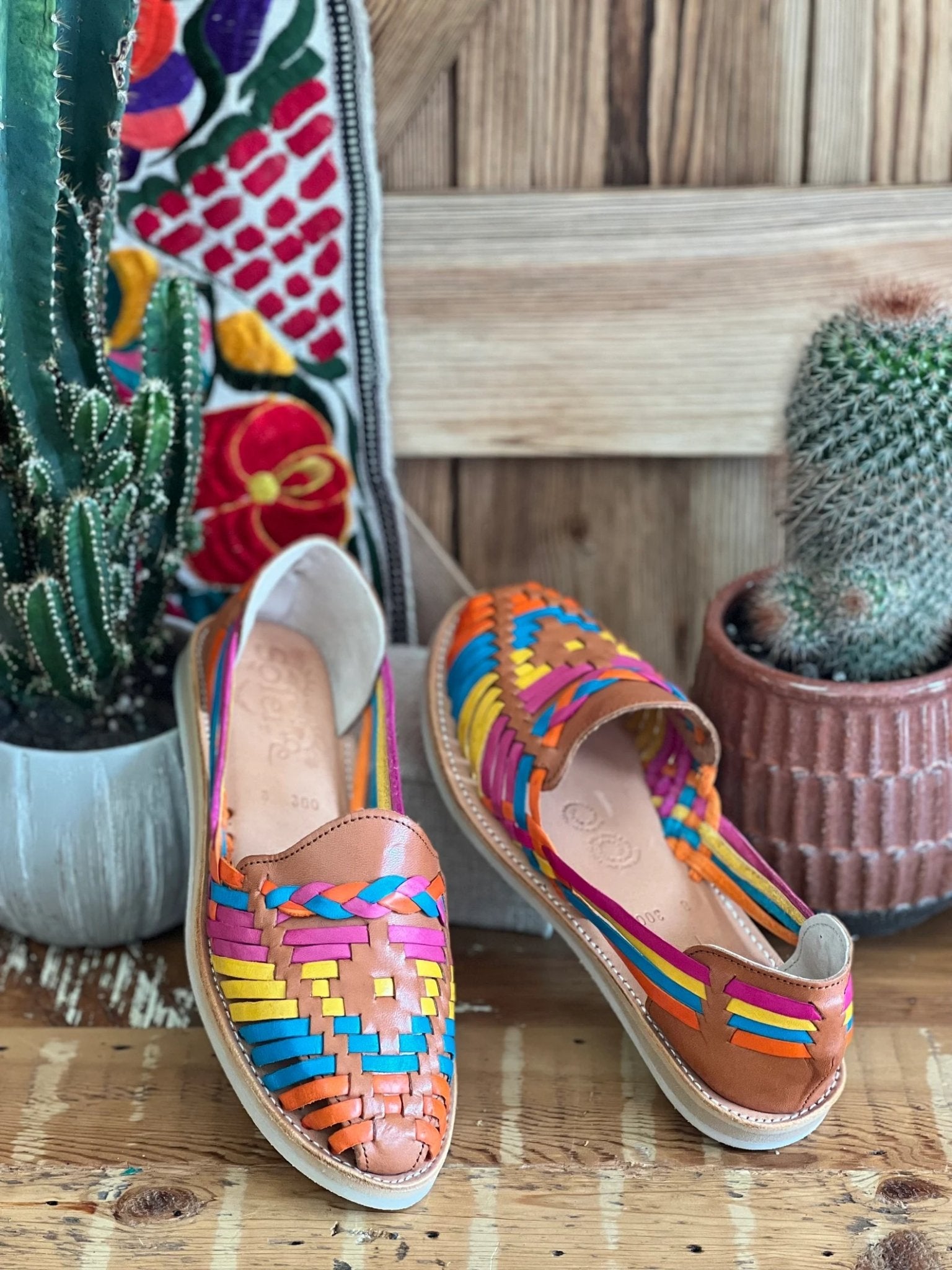 Mexican Multicolor Leather Shoes. Megan Multicolor Flats - Solei Store