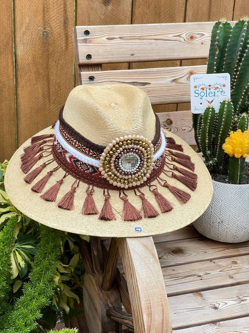 Mexican Artisanal Palm Hat. Mexican Hat with Beads. Decorated Mexican deals Hat with Beads. Traditional Mexican Hat. Womens Mexican Sombrero.