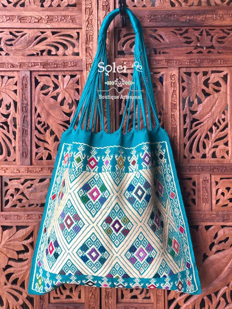 Mexican Tradicional Embroidered Morral Bag. Morral Larrainzar - Solei Store