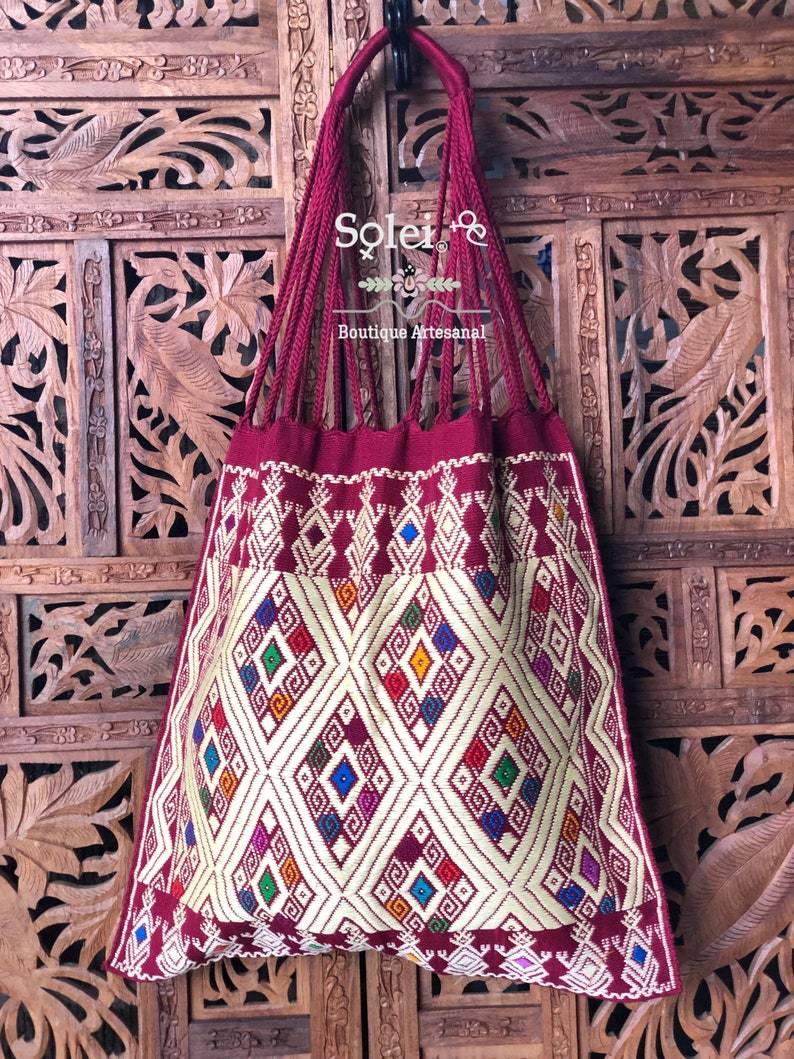 Mexican Tradicional Embroidered Morral Bag. Morral Larrainzar - Solei Store