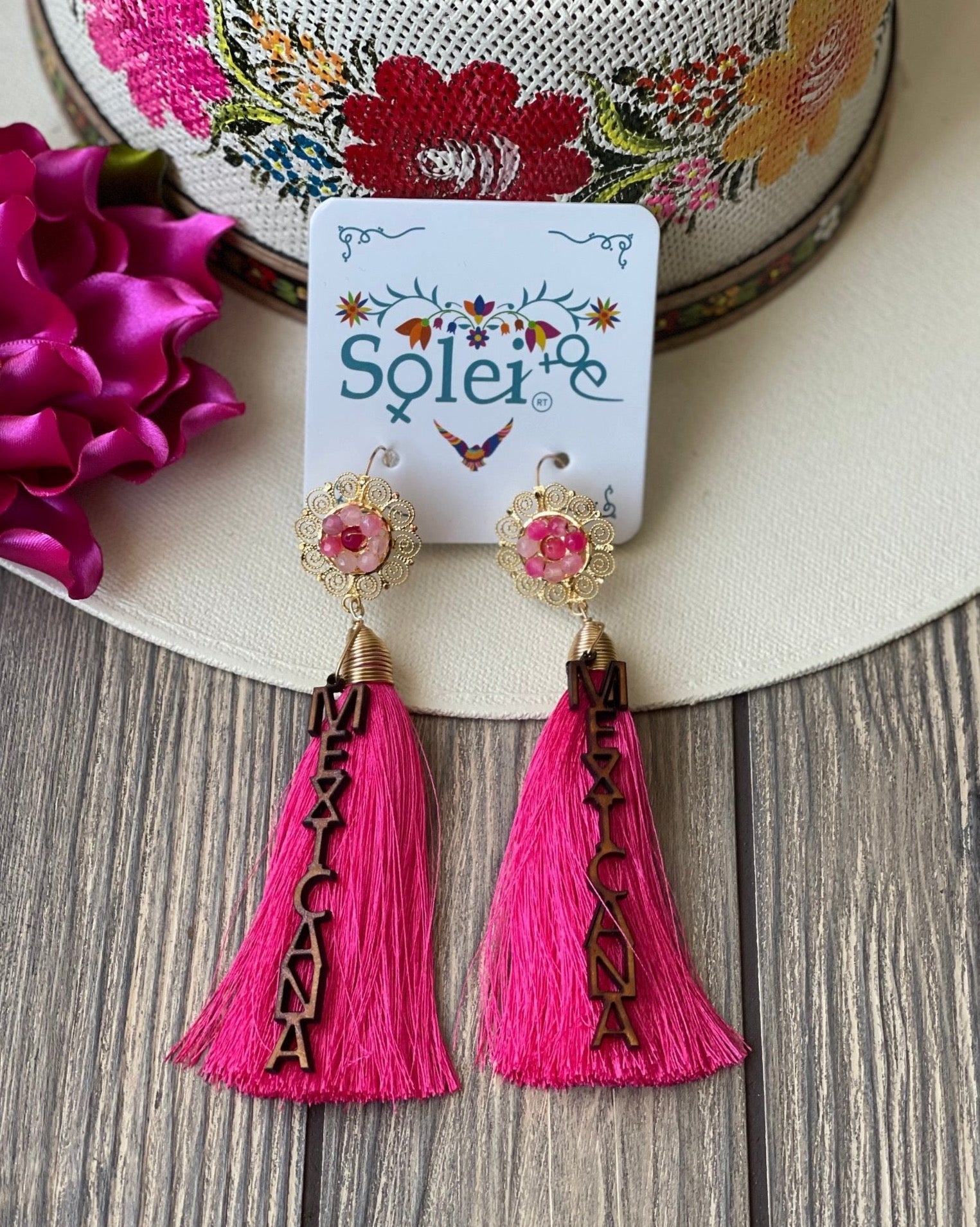 Mexican Traditional Artisanal Earrings. Aretes Mexicana. - Solei Store