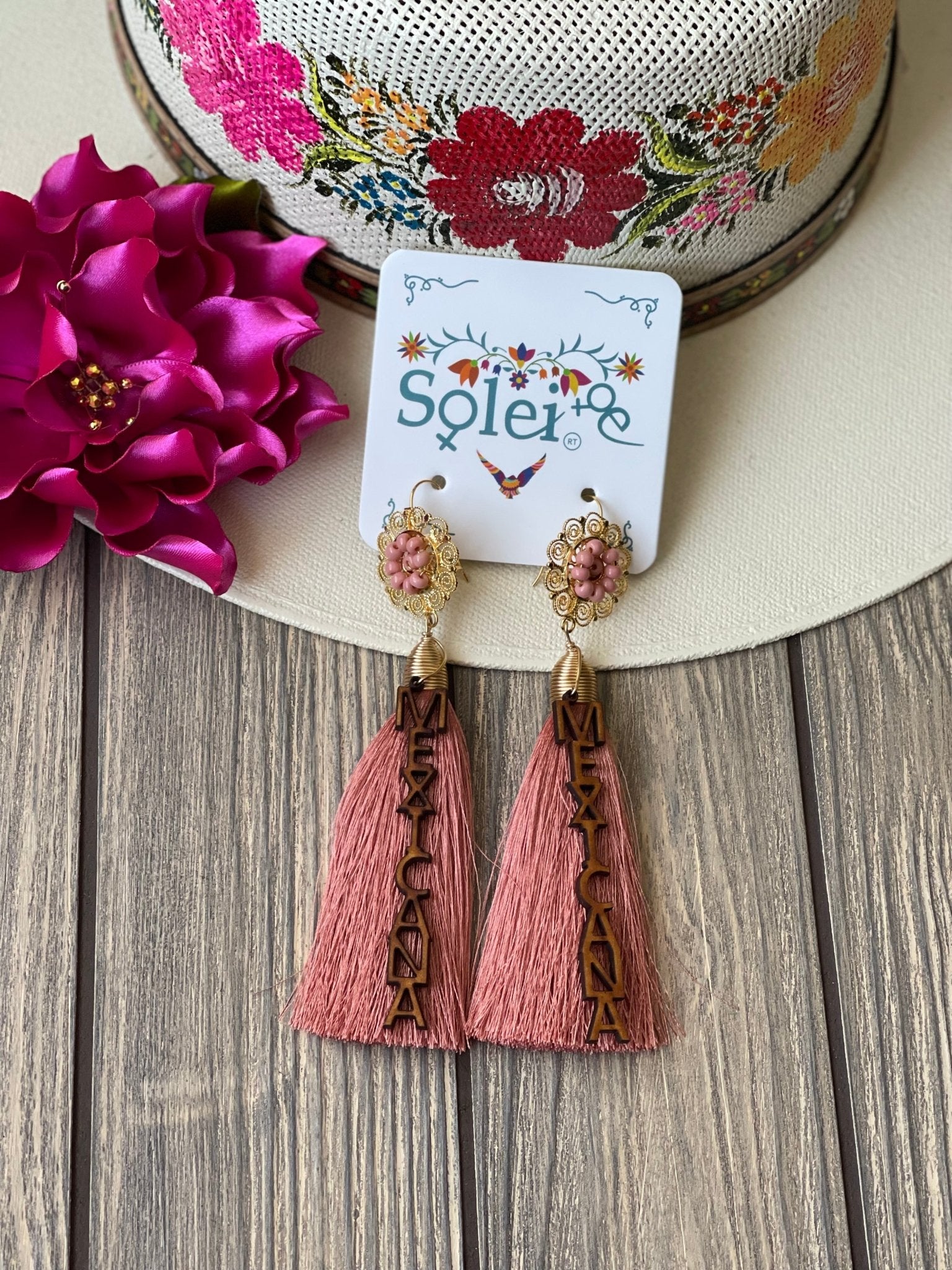 Mexican Traditional Artisanal Earrings. Aretes Mexicana. - Solei Store