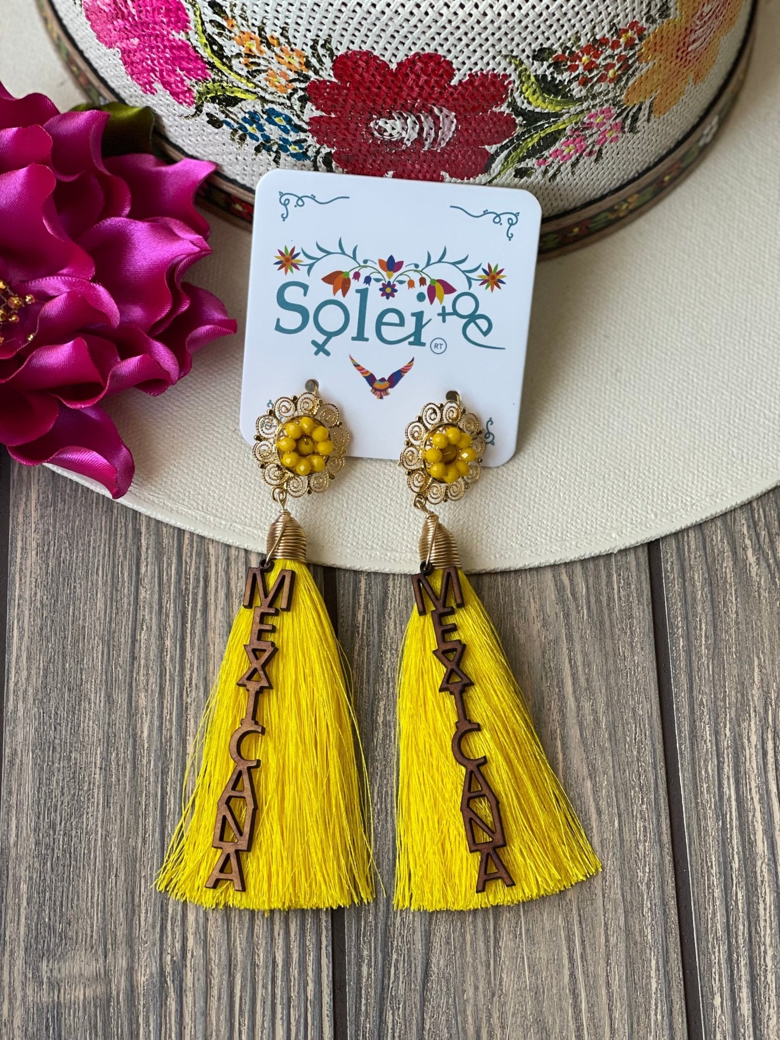 Mexican Traditional Artisanal Earrings. Aretes Mexicana. - Solei Store