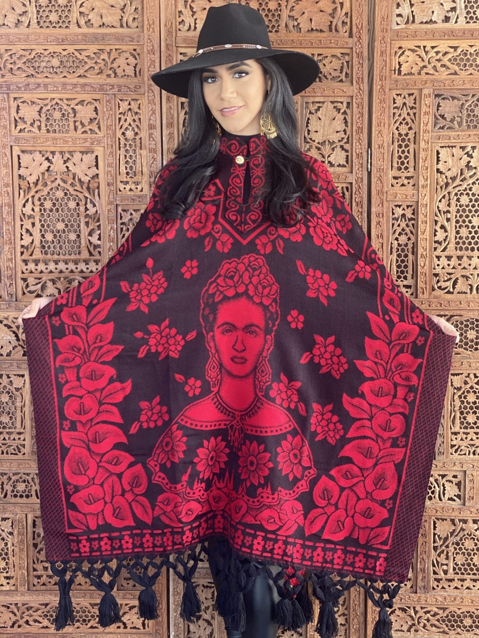 Mexican Traditional Frida Kahlo Poncho. Gaban Frida Kahlo. - Solei Store