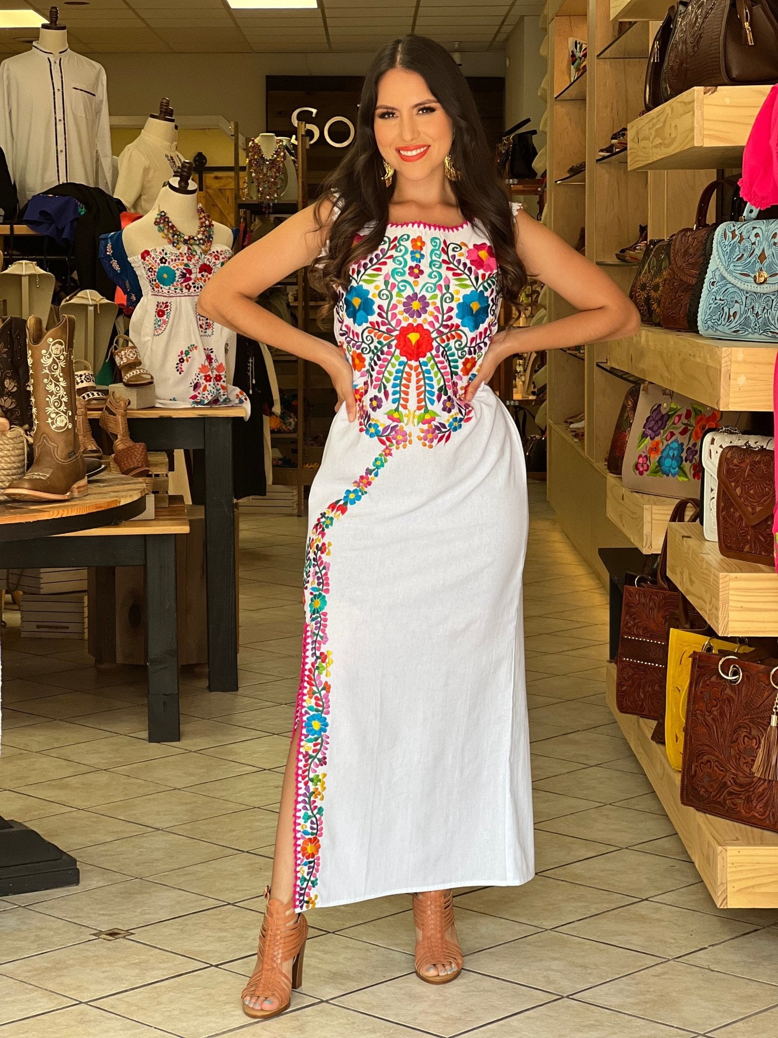 Mexican Traditional Long Dress. Julio Dress - Solei Store