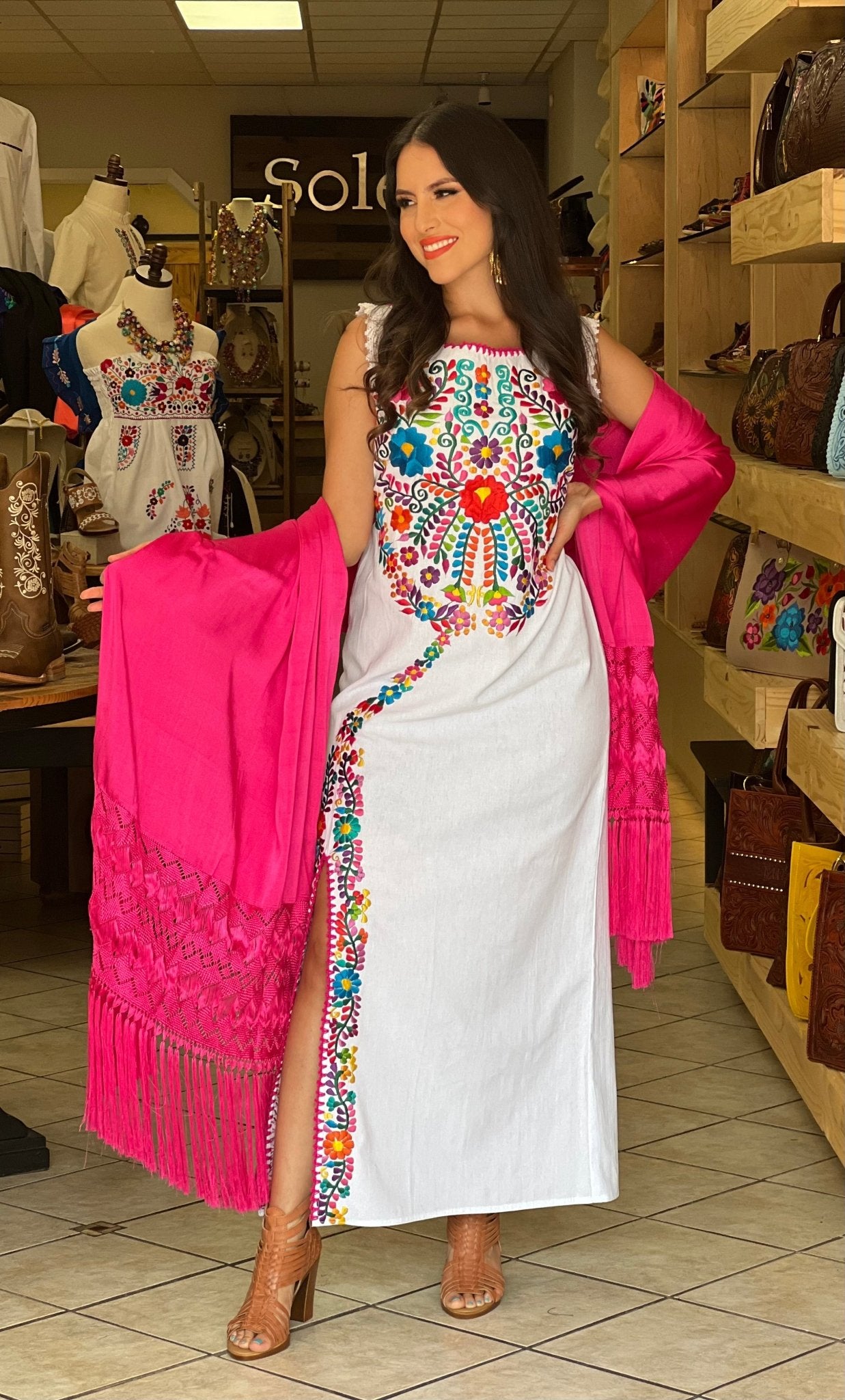 Mexican Traditional Long Dress. Julio Dress - Solei Store