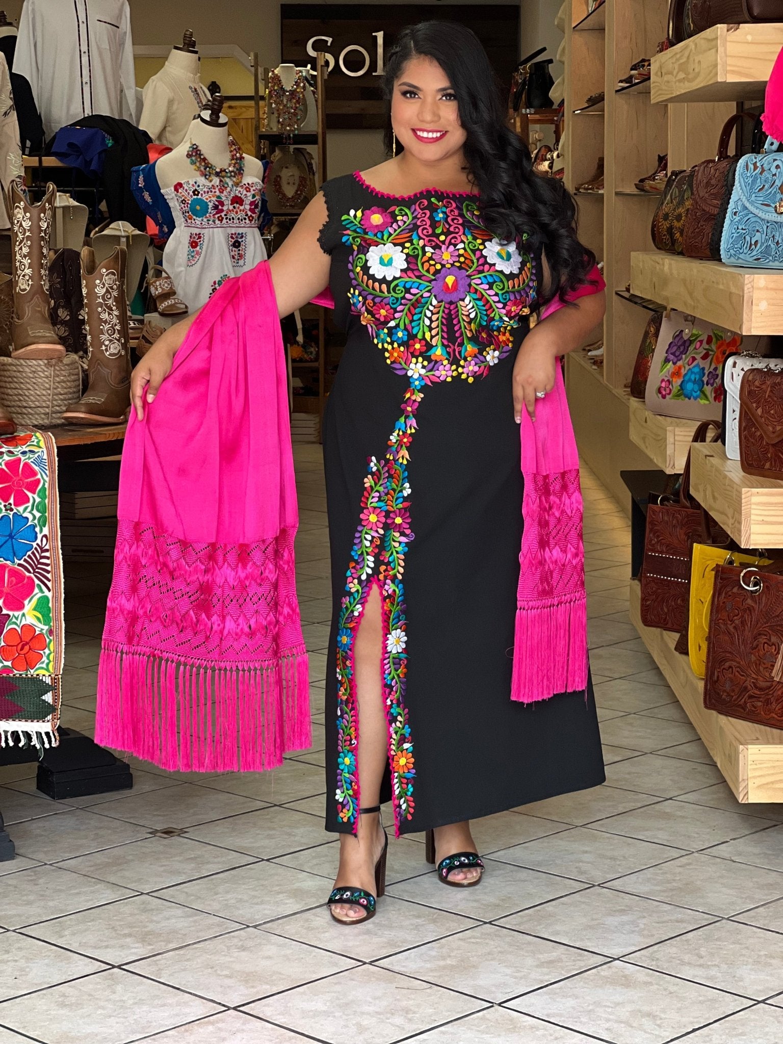 Mexican Traditional Long Dress. Julio Dress - Solei Store