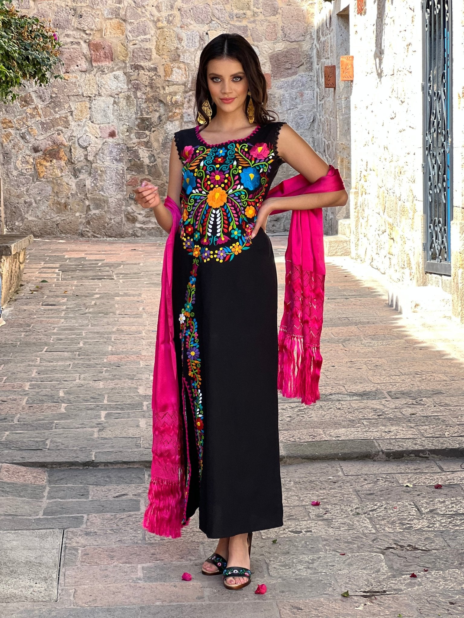 Mexican Traditional Long Dress. Vestido Julia - Solei Store