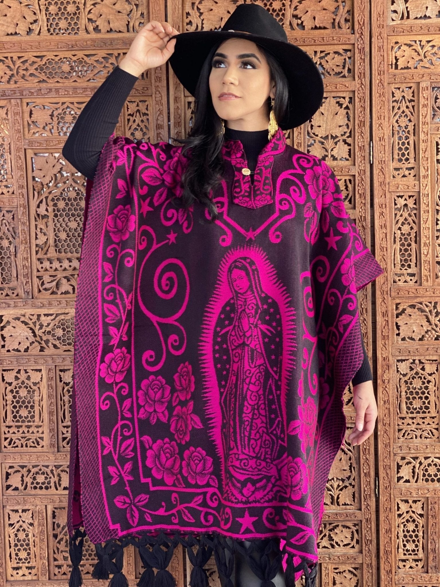 Mexican Traditional Virgen Mary Poncho. Gaban Virgen - Solei Store