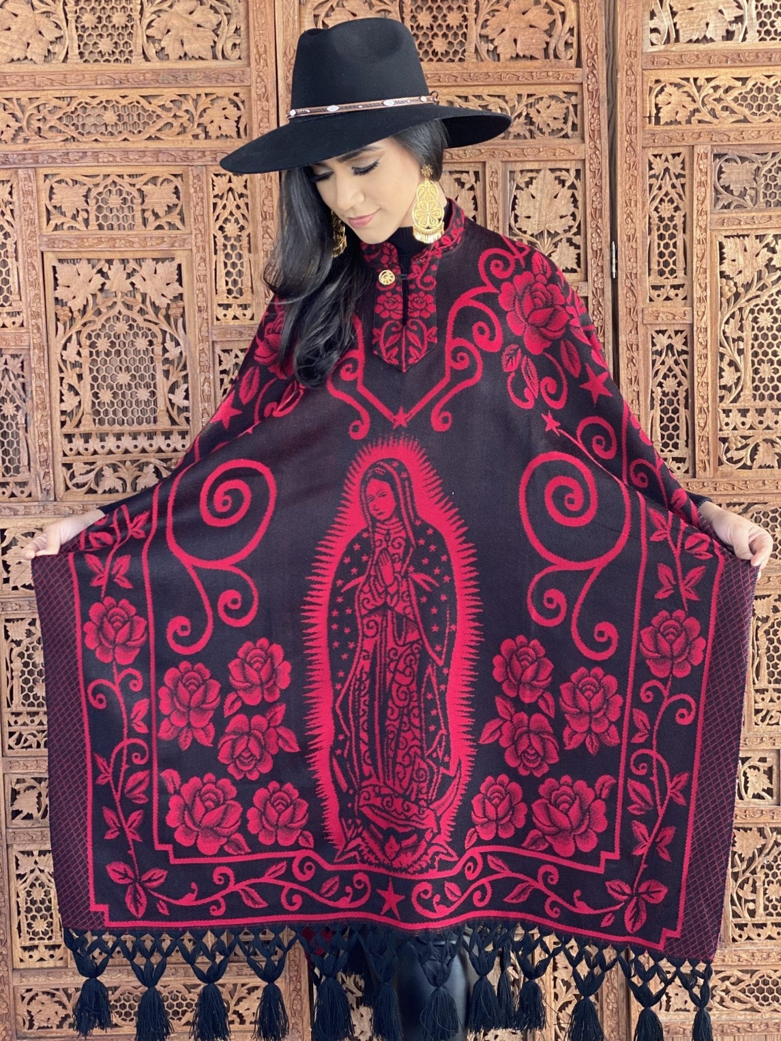 Mexican Traditional Virgen Mary Poncho. Gaban Virgen - Solei Store