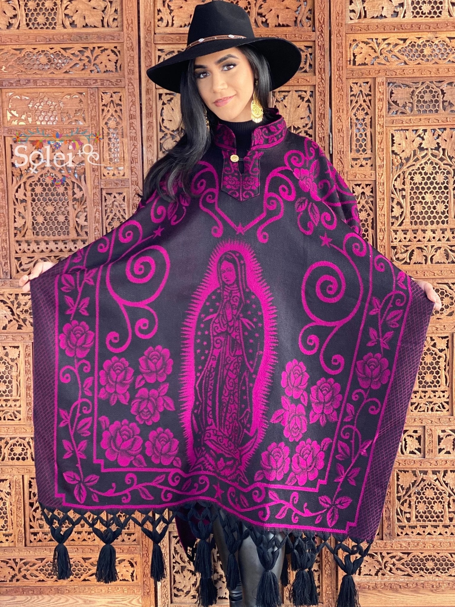 Mexican Traditional Virgen Mary Poncho. Gaban Virgen - Solei Store