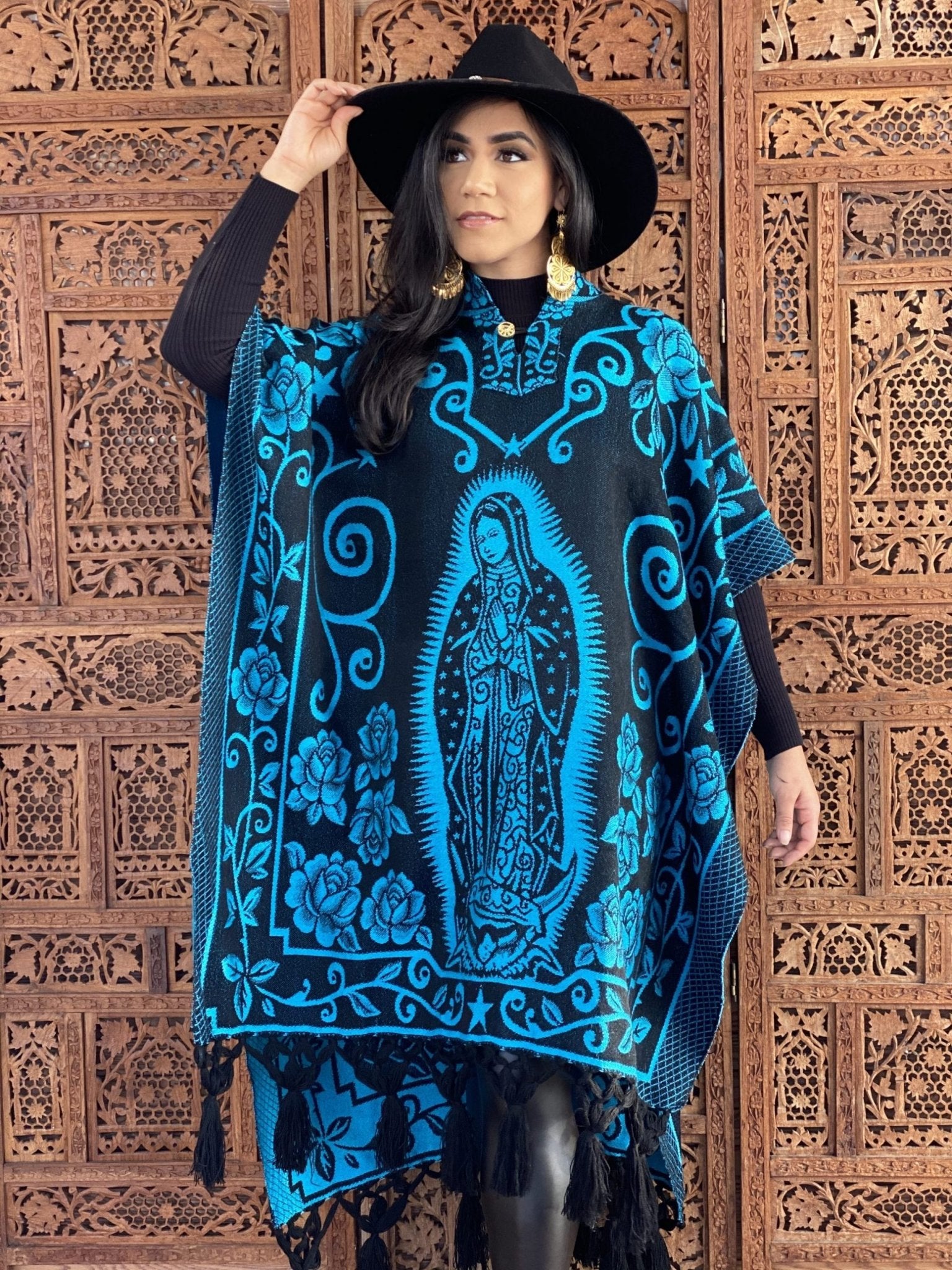 Mexican Traditional Virgen Mary Poncho. Gaban Virgen - Solei Store