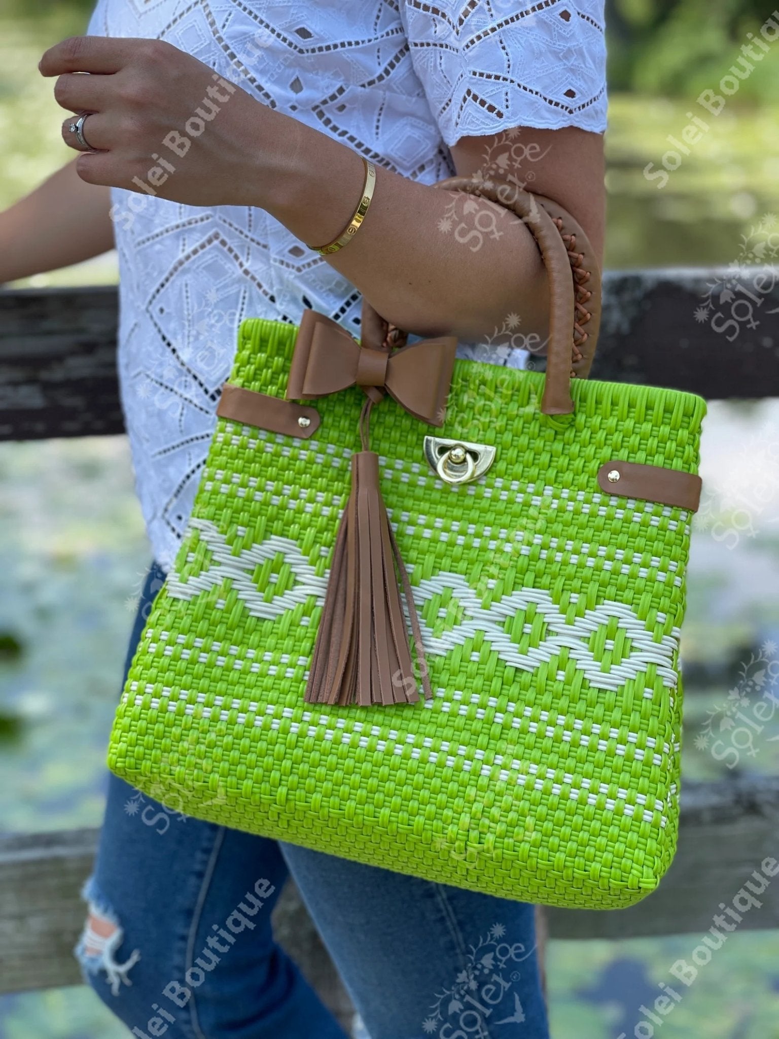 Recycled Plastic Handmade Bag. Huichol Luxe - Solei Store