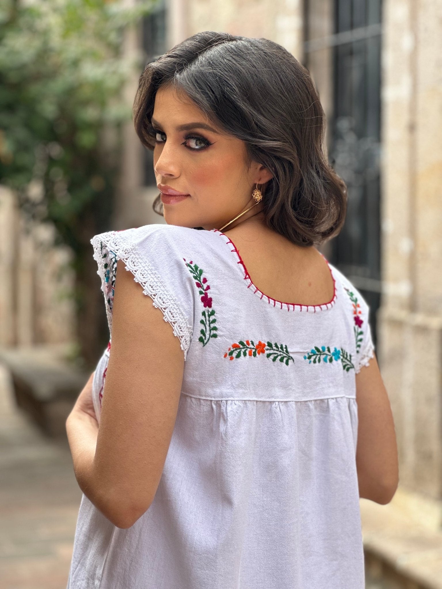 Traditional Mexican Artisanal Hand Embroidered Floral Dress. Lina Dress. - Solei Store