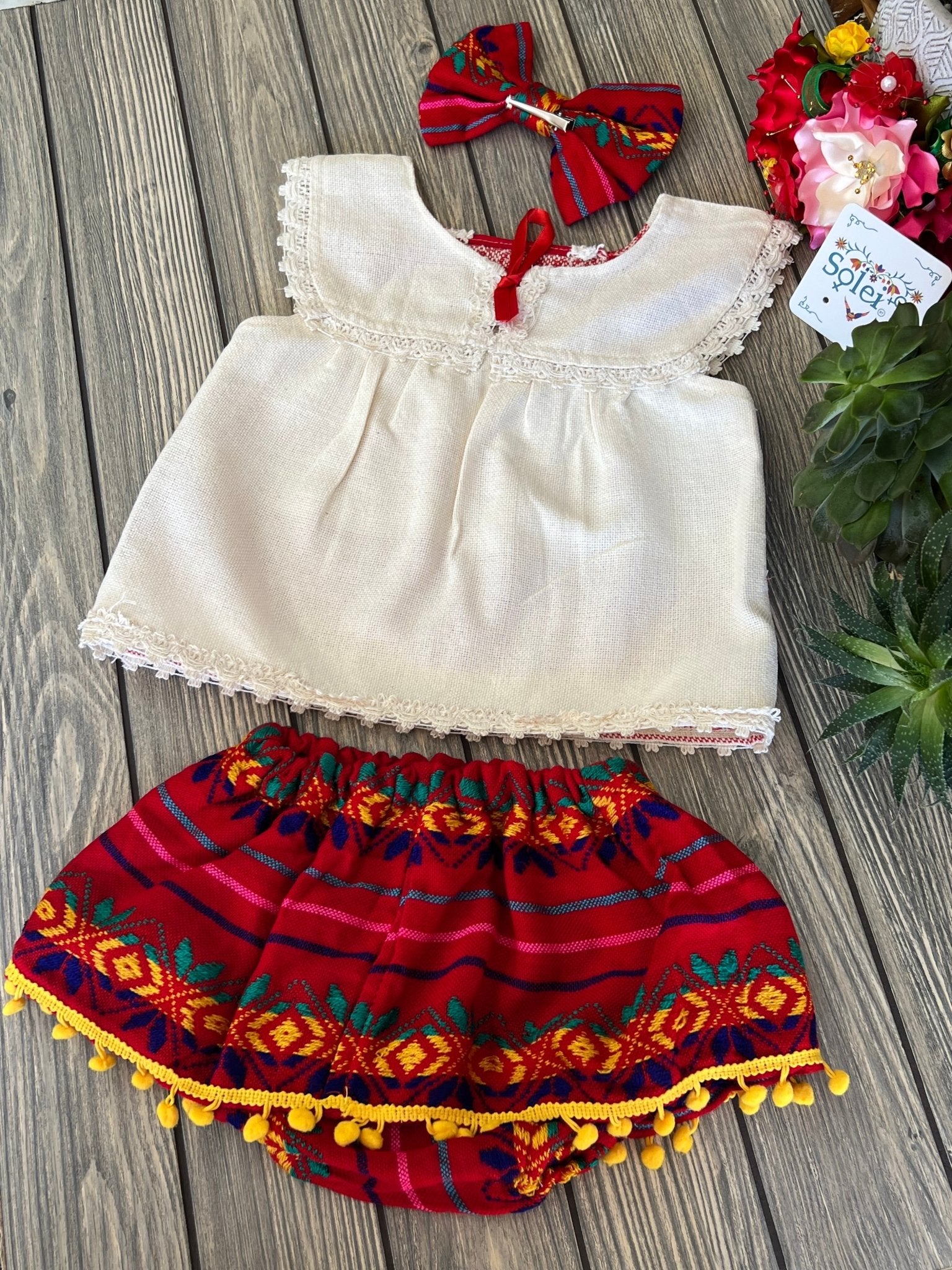 Traditional Mexican Baby Outfit. Set Metzli. - Solei Store