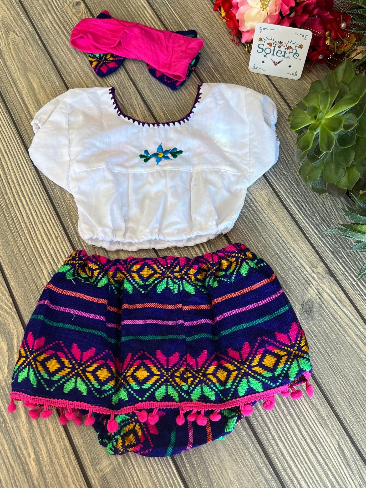 Traditional Mexican Baby Outfit. Set Paola. - Solei Store