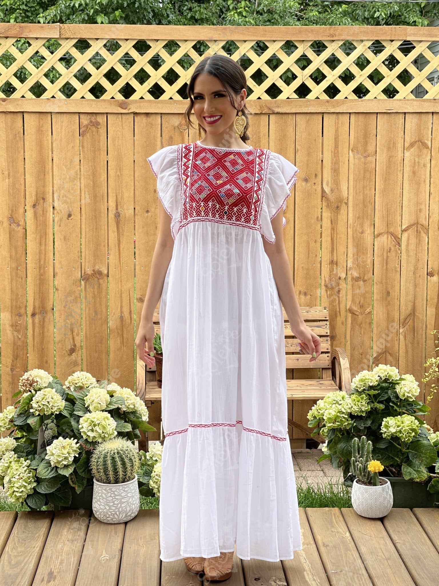 Traditional Mexican Dress. Embroidered Tunic Dress Made on a Loom. Larissa Dress - Solei Store