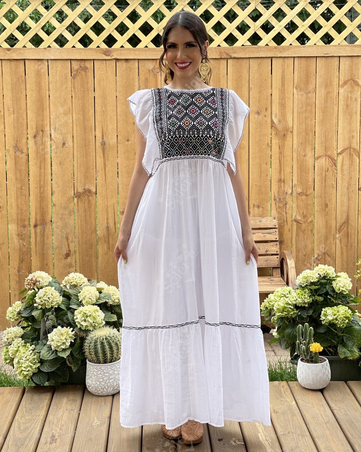 Traditional Mexican Dress. Embroidered Tunic Dress Made on a Loom. Larissa Dress - Solei Store