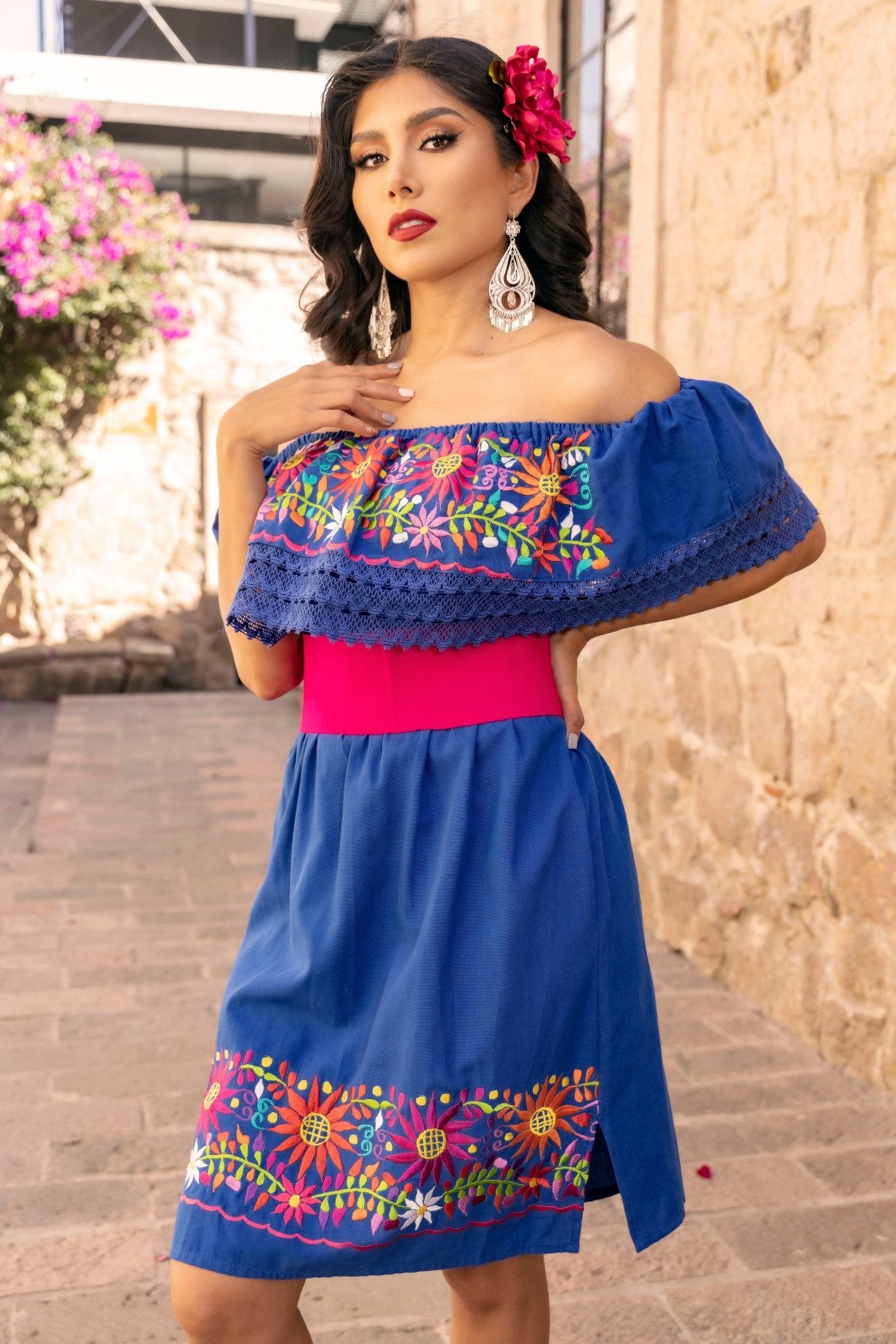 Traditional Mexican Embroidered Dress. Vestido Rocio. - Solei Store